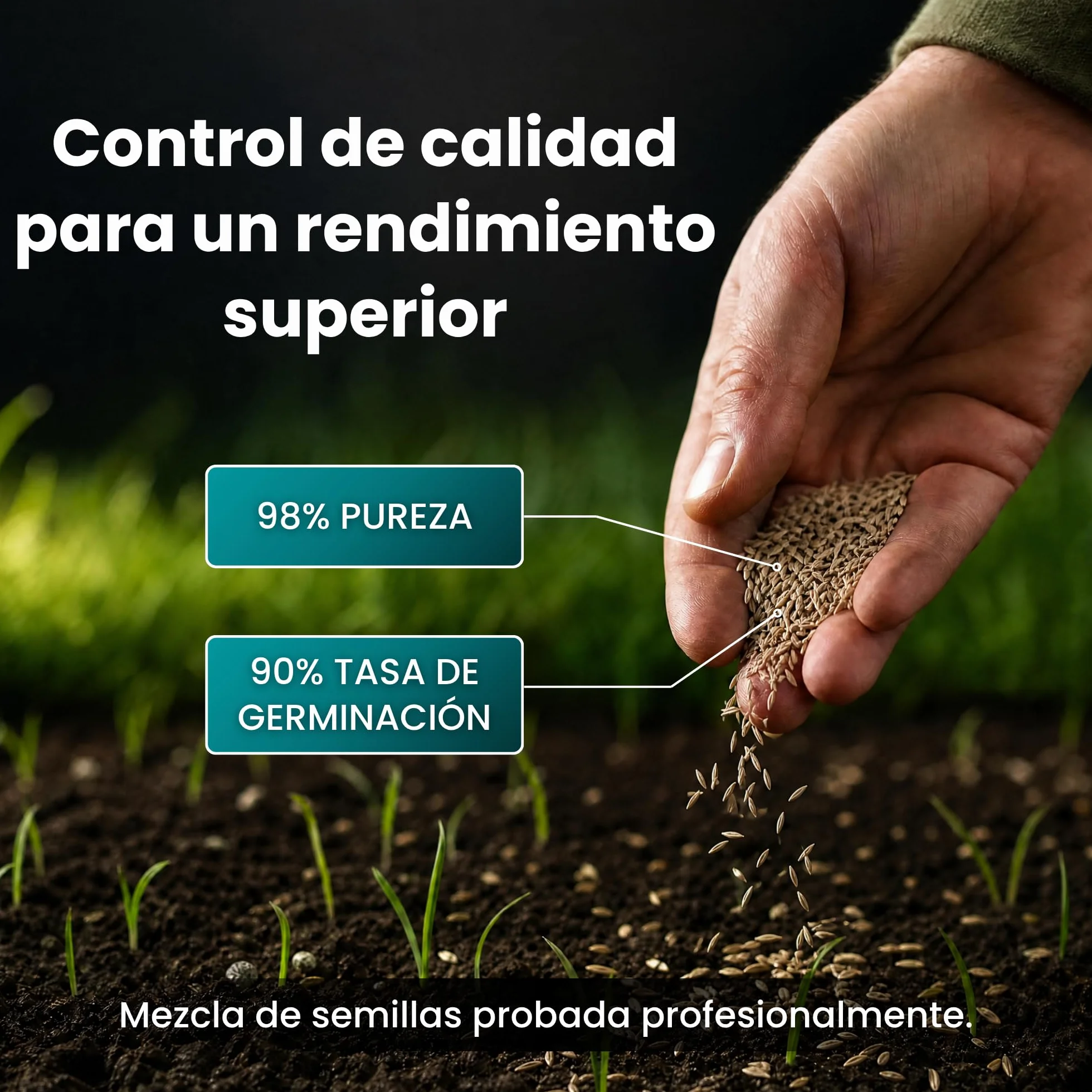 LERAVA TURBO Semillas de césped de germinación rápida 10 m² - brotación en 4-10 días - verde brillante