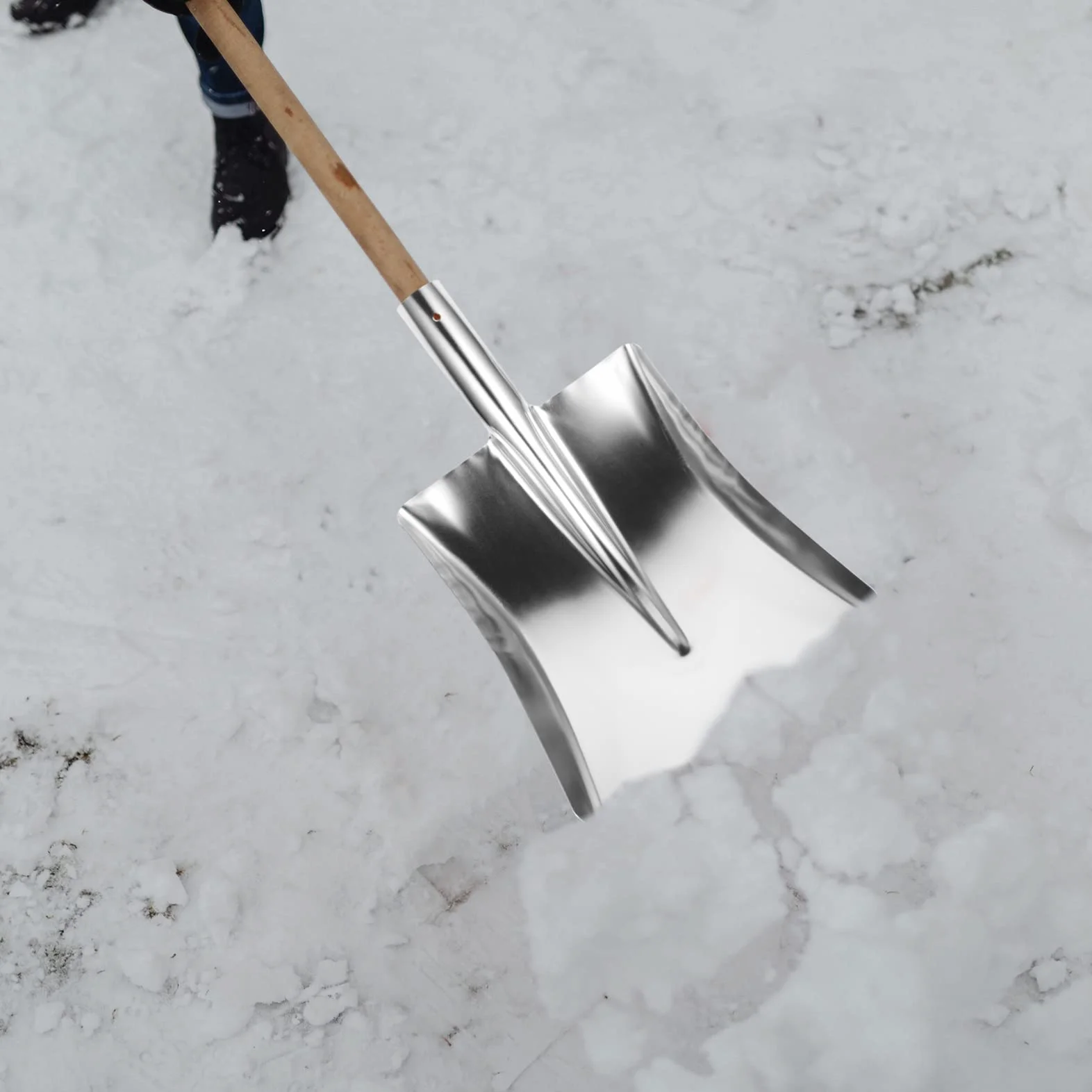 JOCHEN Cabezal de Pala para Nieve de Acero Inoxidable (Plata)