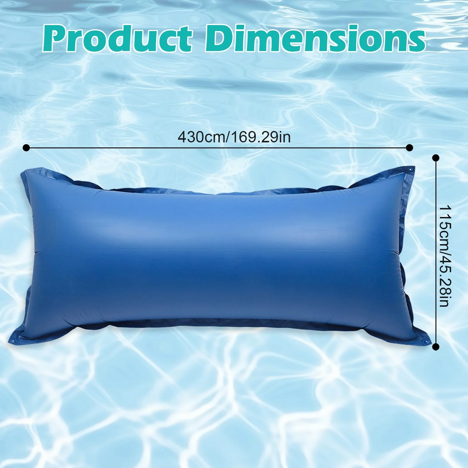 Cojín de Invierno para Piscina 4,3 x 1,15 m, Doble Costura, Válvula de Seguridad