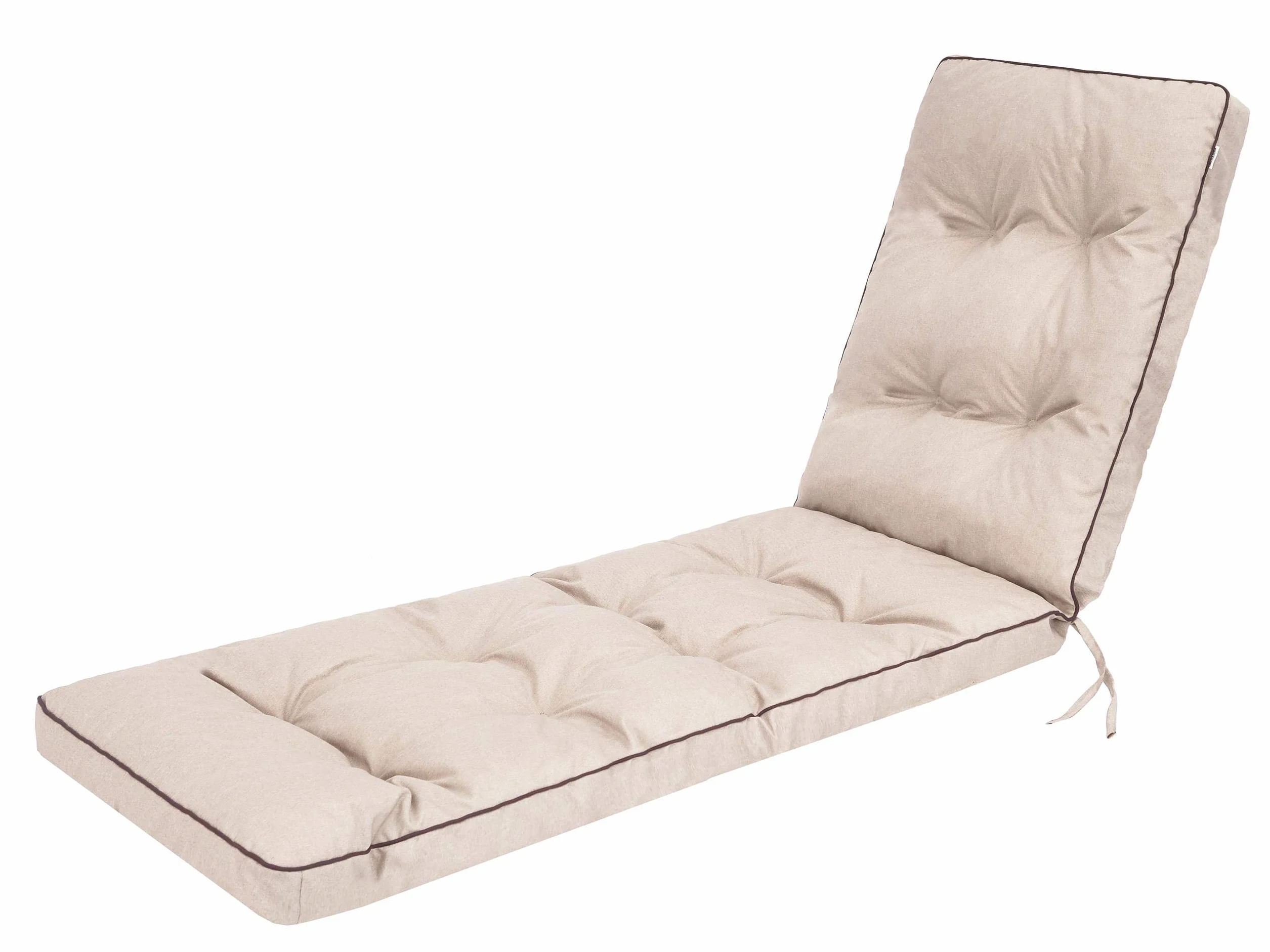 Cojín para Tumbona de Exterior 200 x 55 cm Impermeable Beige