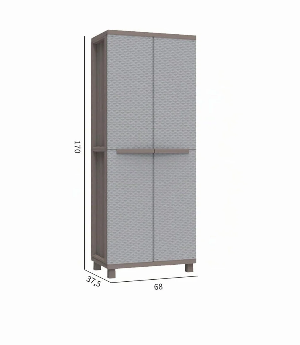 Armario 2 Puertas con 4 Estantes 68x37.5x170 cm