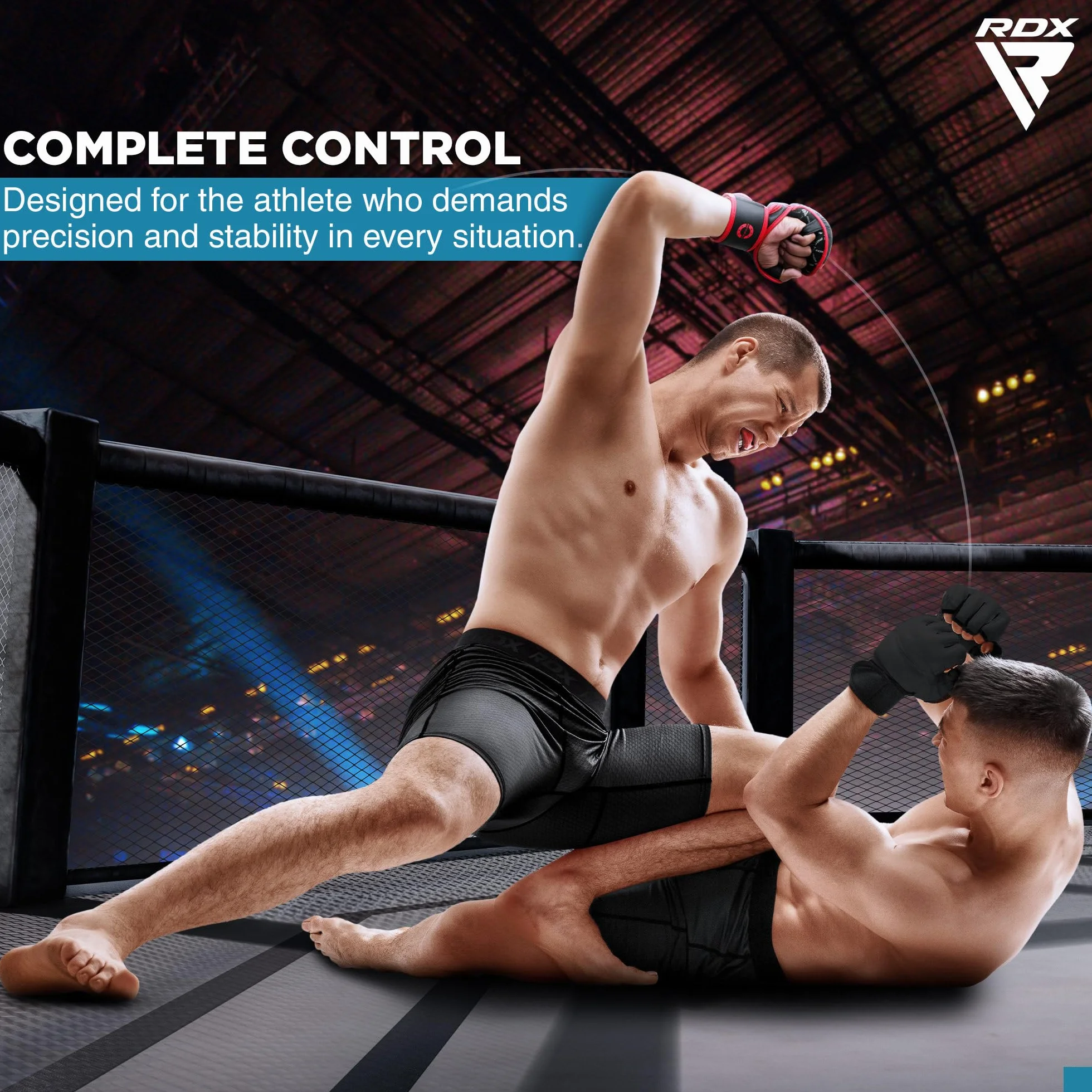 RDX Rękawice MMA Grappling Trening, Maya Hide Skóra Kara Sparring Boks Muay Thai Kickboxing Krav Maga