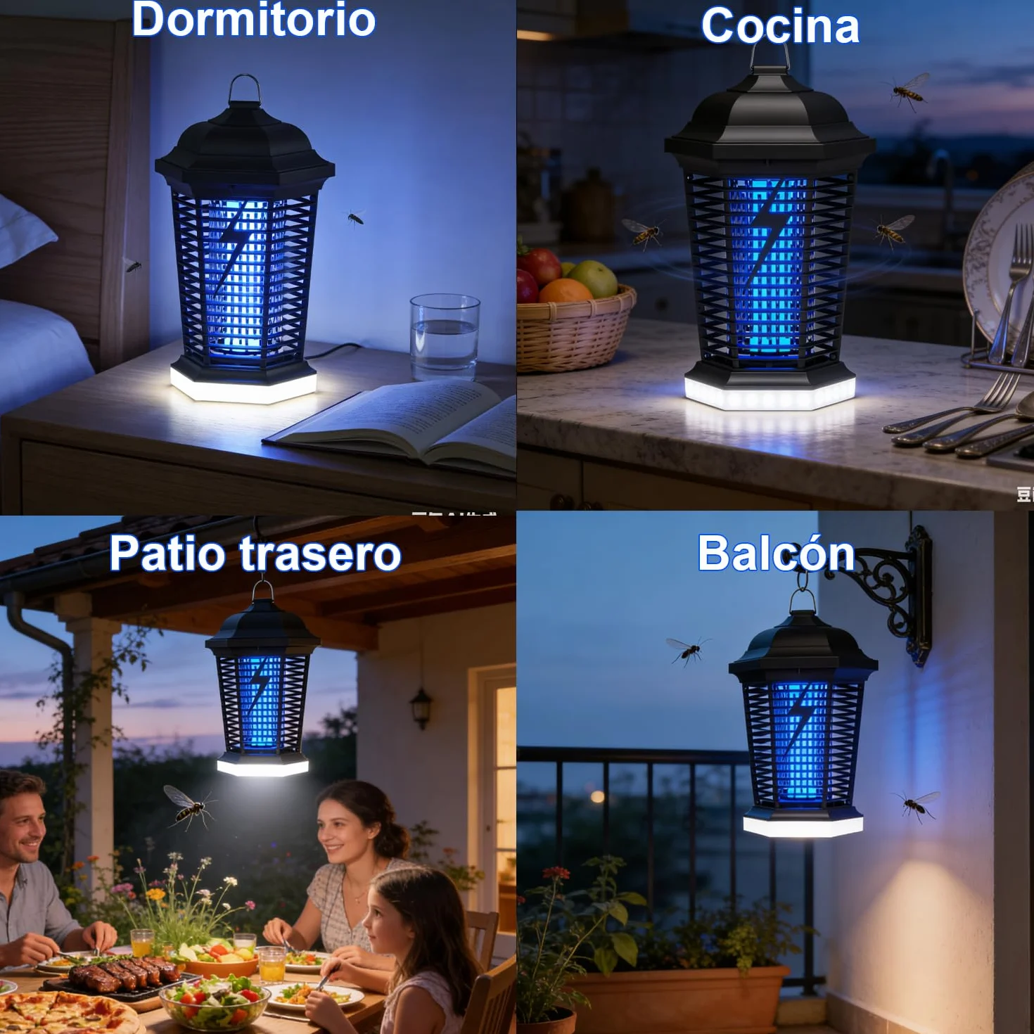 Lámpara antimosquitos LED 4000V 18W UV Mata Mosquitos eléctrico IPX4