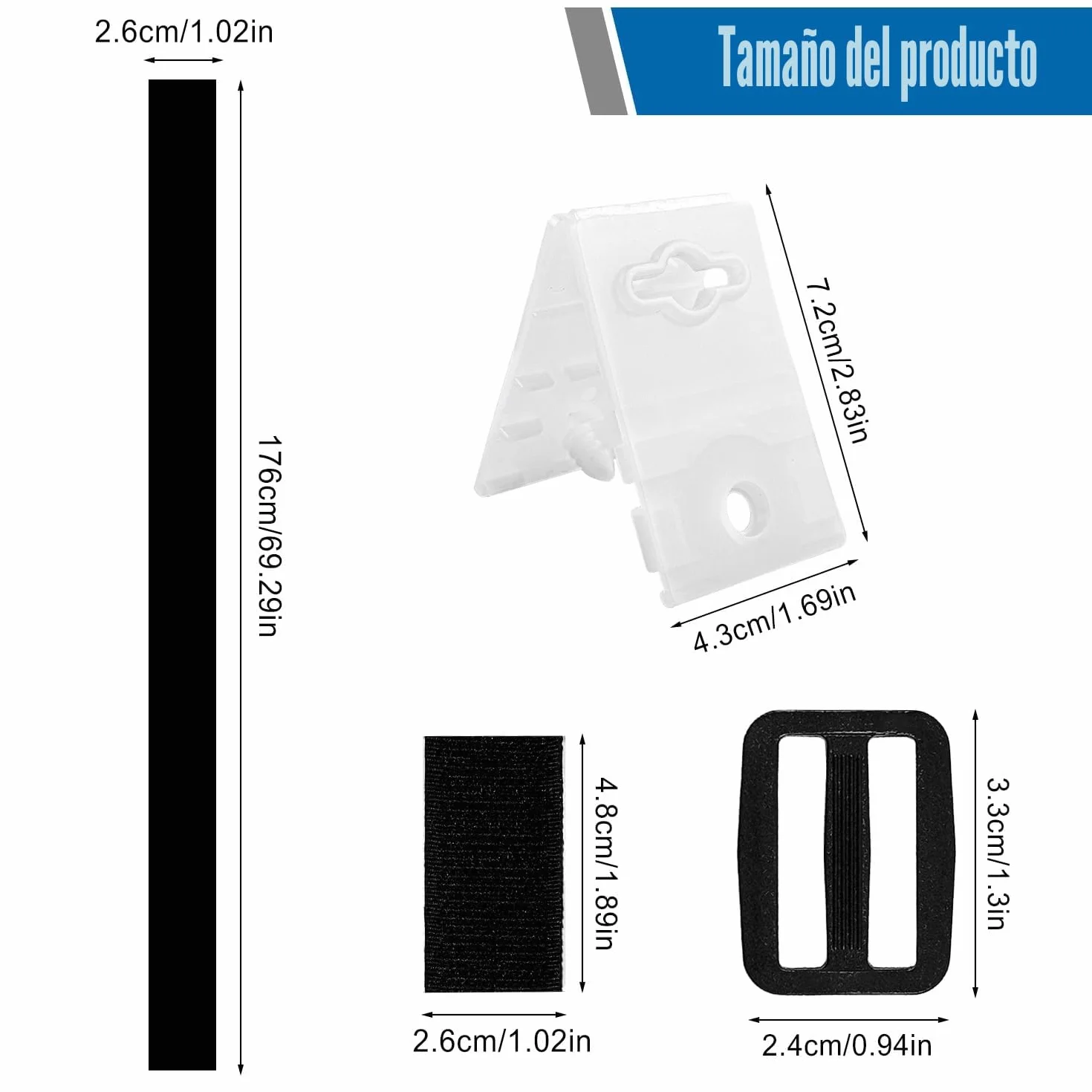 Kit De Fijación Para Carrete De Cubierta Solar 8 Piezas Con Correas Espiral Placas Hebillas
