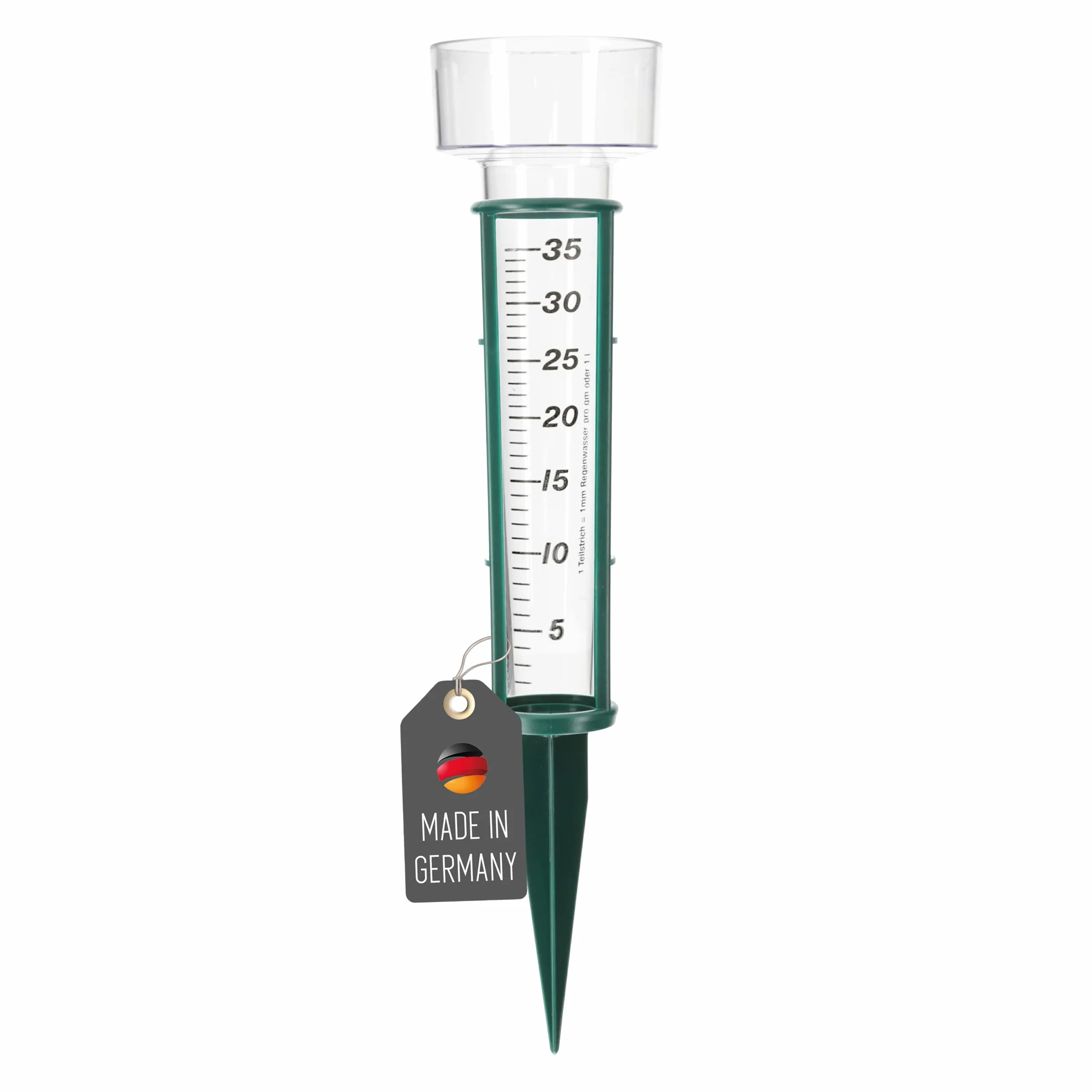 Lantelme Pluviómetro con Pica 24 cm x 8 cm Plástico Cristal Medidor de Precipitaciones
