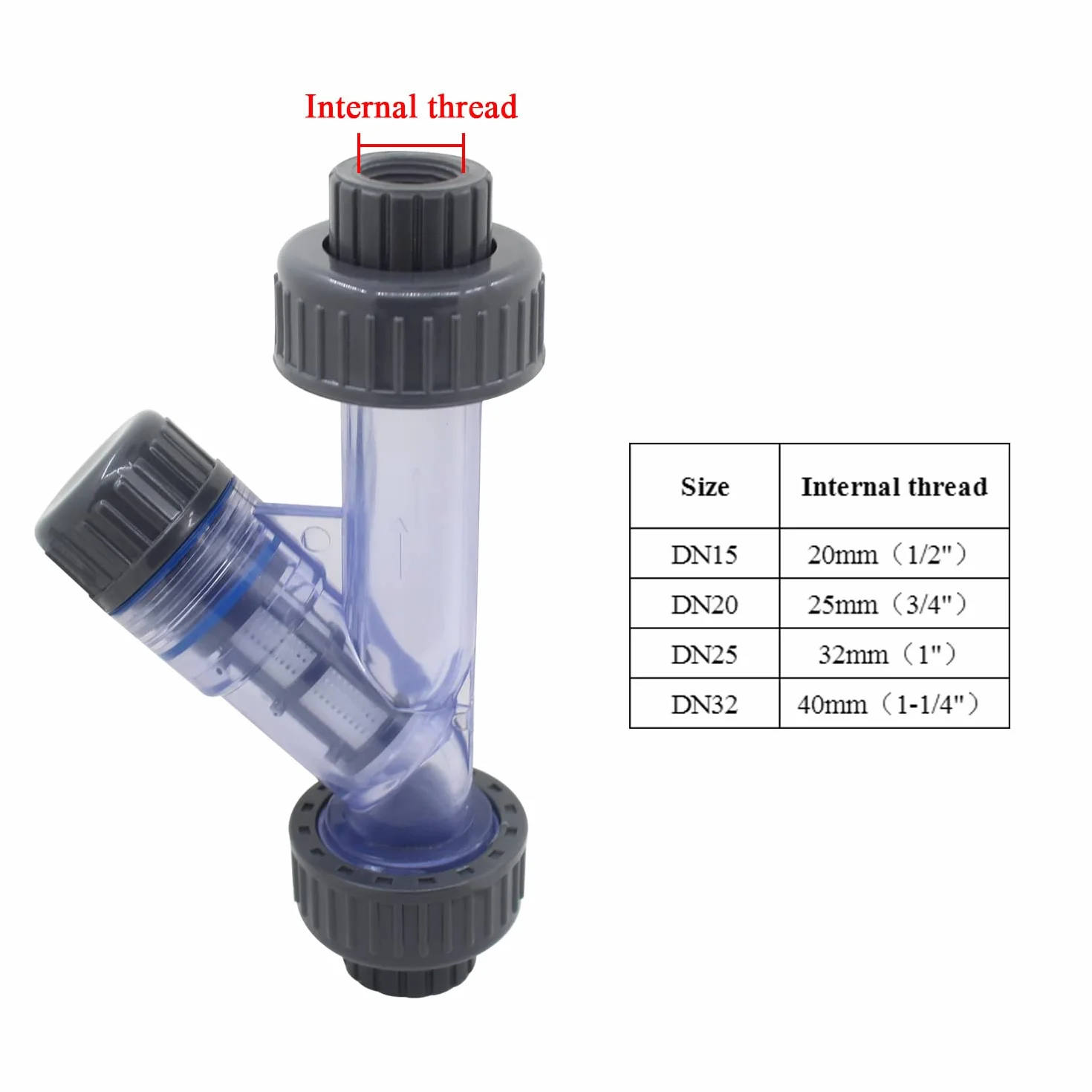 Filtro de Malla para riego por Goteo Filtro Bomba riego tuberia PVC Tipo y para sedimentos agrícola jardín Bomba Estanque (1 Pulgada Hembra)