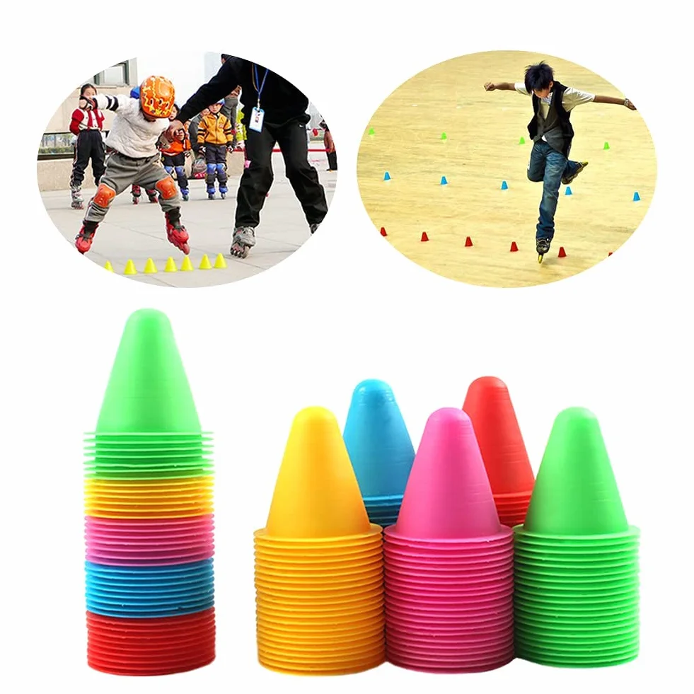 Conos de Entrenamiento Fútbol de Colores 50 PCS Barrera de Plástico Conos de Agilidad para Patinaje de Slalom