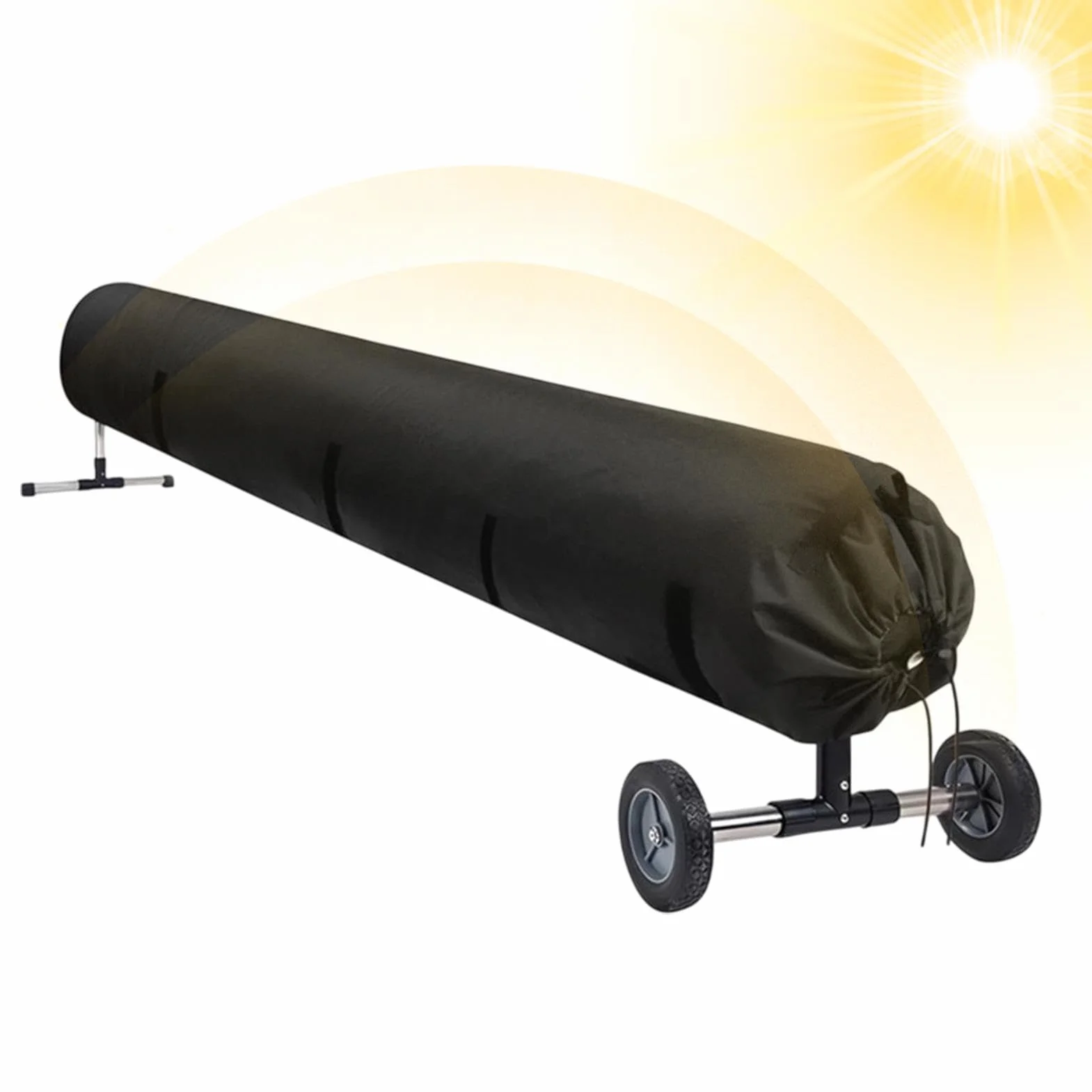 Cubierta de Carrete Solar para Piscina, Tela Oxford, Protector de Rollo de Tierra para Jardín y Patio
