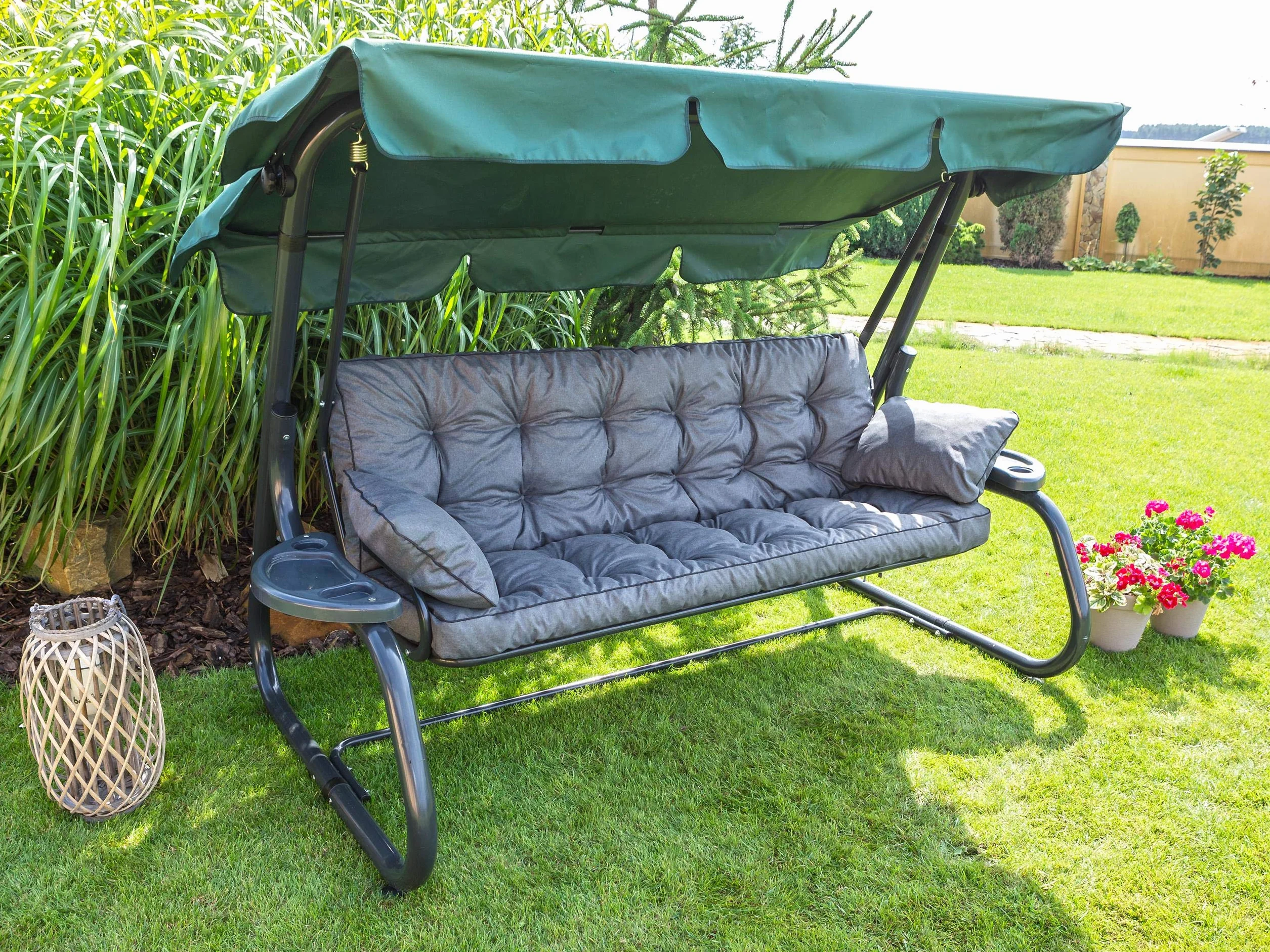 Cojín para Banco Impermeable 180 cm Grafito - Cojines Blandos de Asiento y Respaldo