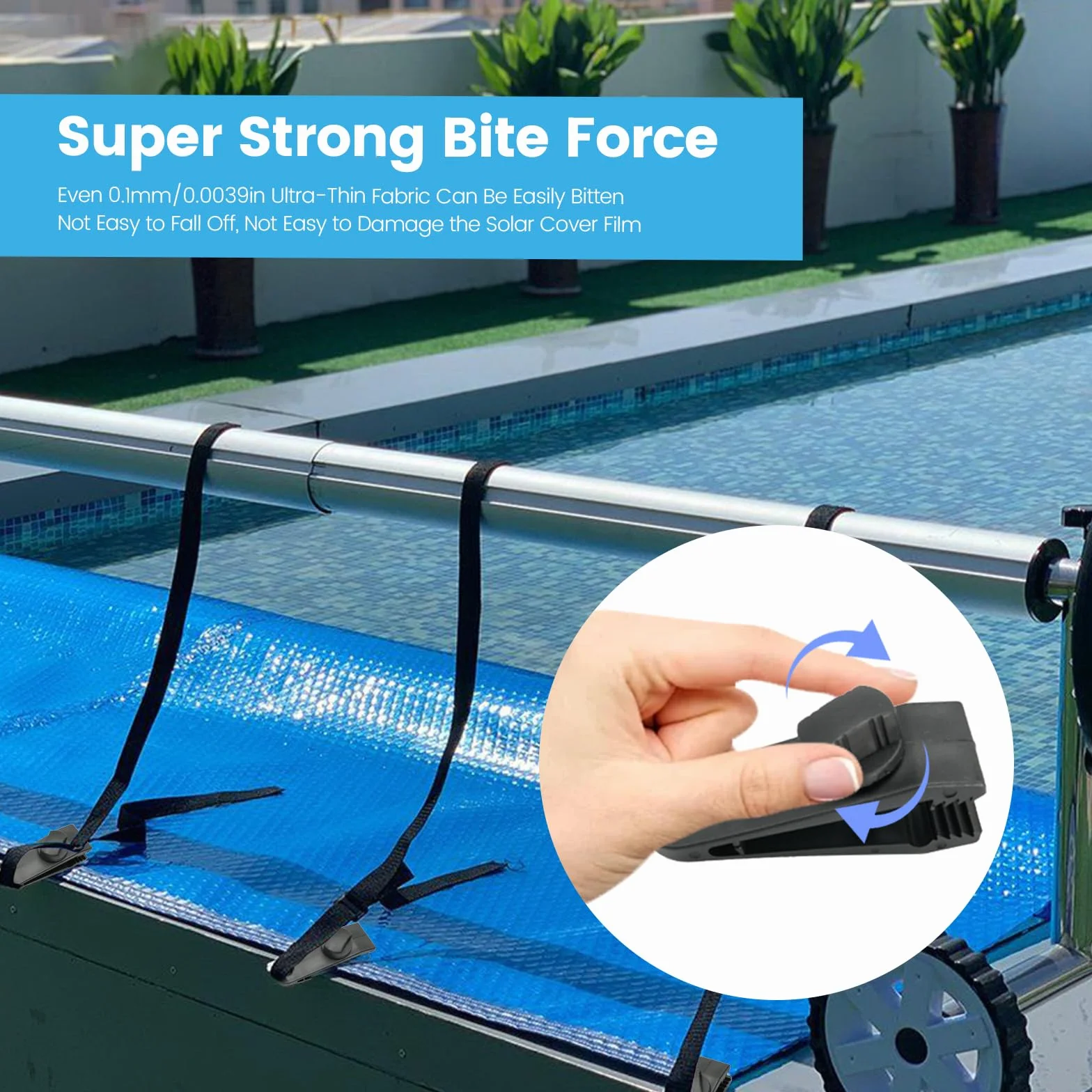 Juego de Fijación para Enrollador de Piscina Cintas de Sujeción para Cubiertas