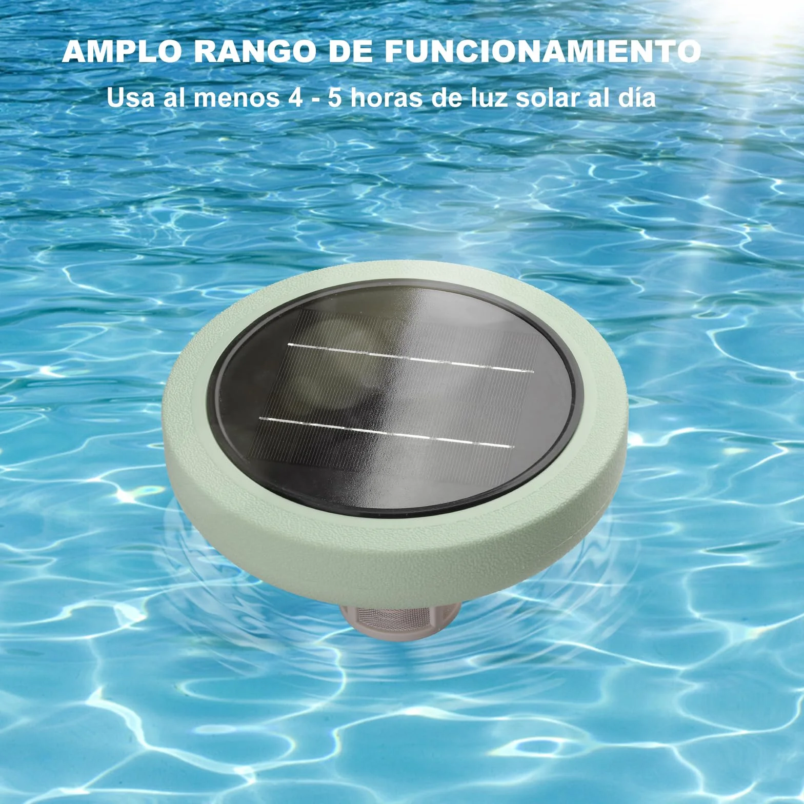 Ionizador Solar para Piscinas Flotante de Cobre Limpiador de Agua hasta 151.400 litros
