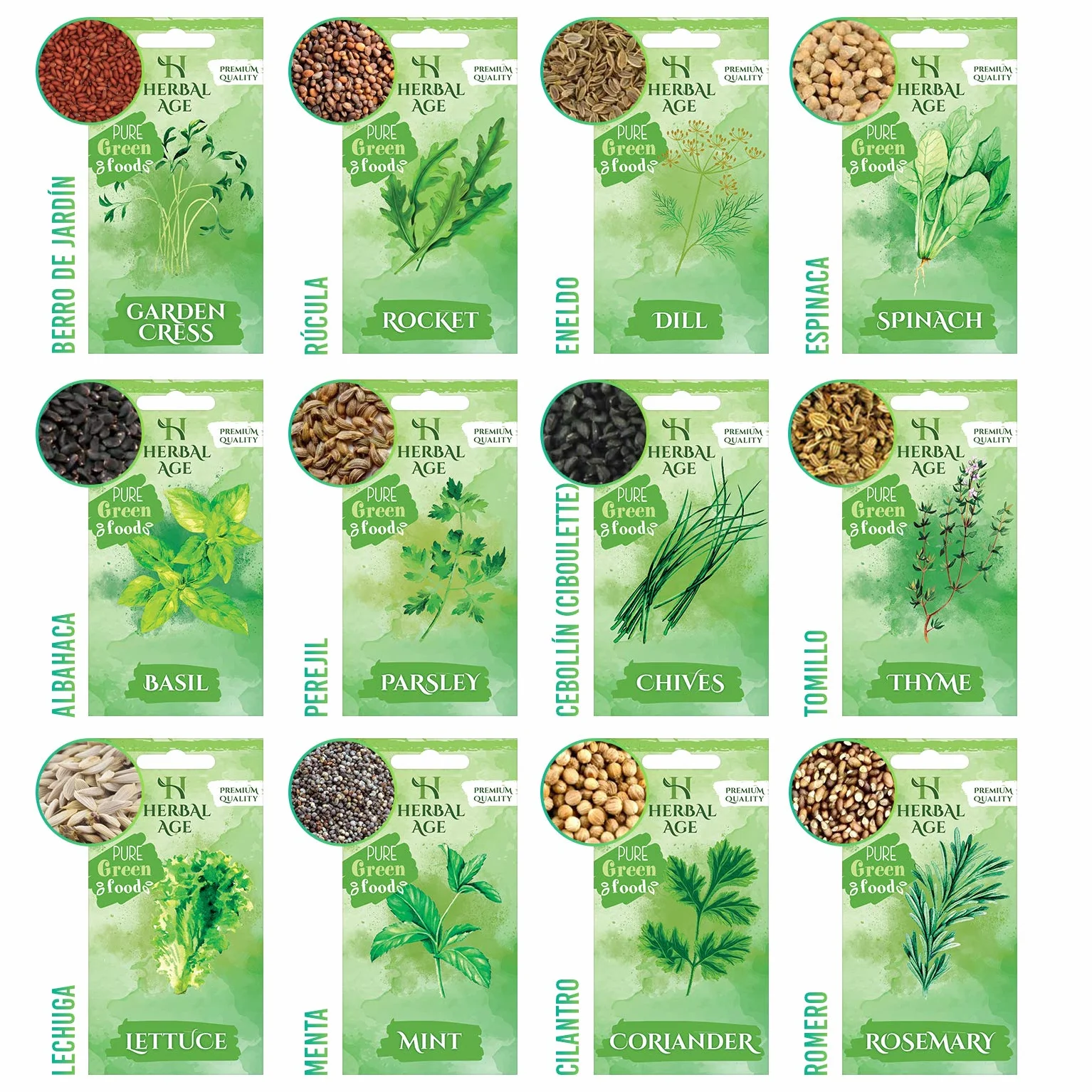 Kit Plantas Aromáticas 12 Variedades – 8700 Semillas Hierbas Frescas para Cultivar en Casa Interior, Jardín