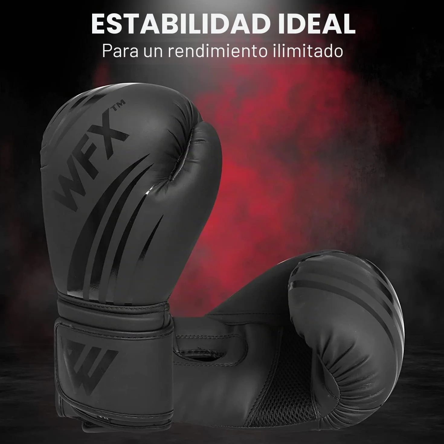 WFX Guantes de boxeo de cuero para artes marciales mixtas, sparring, kickboxing