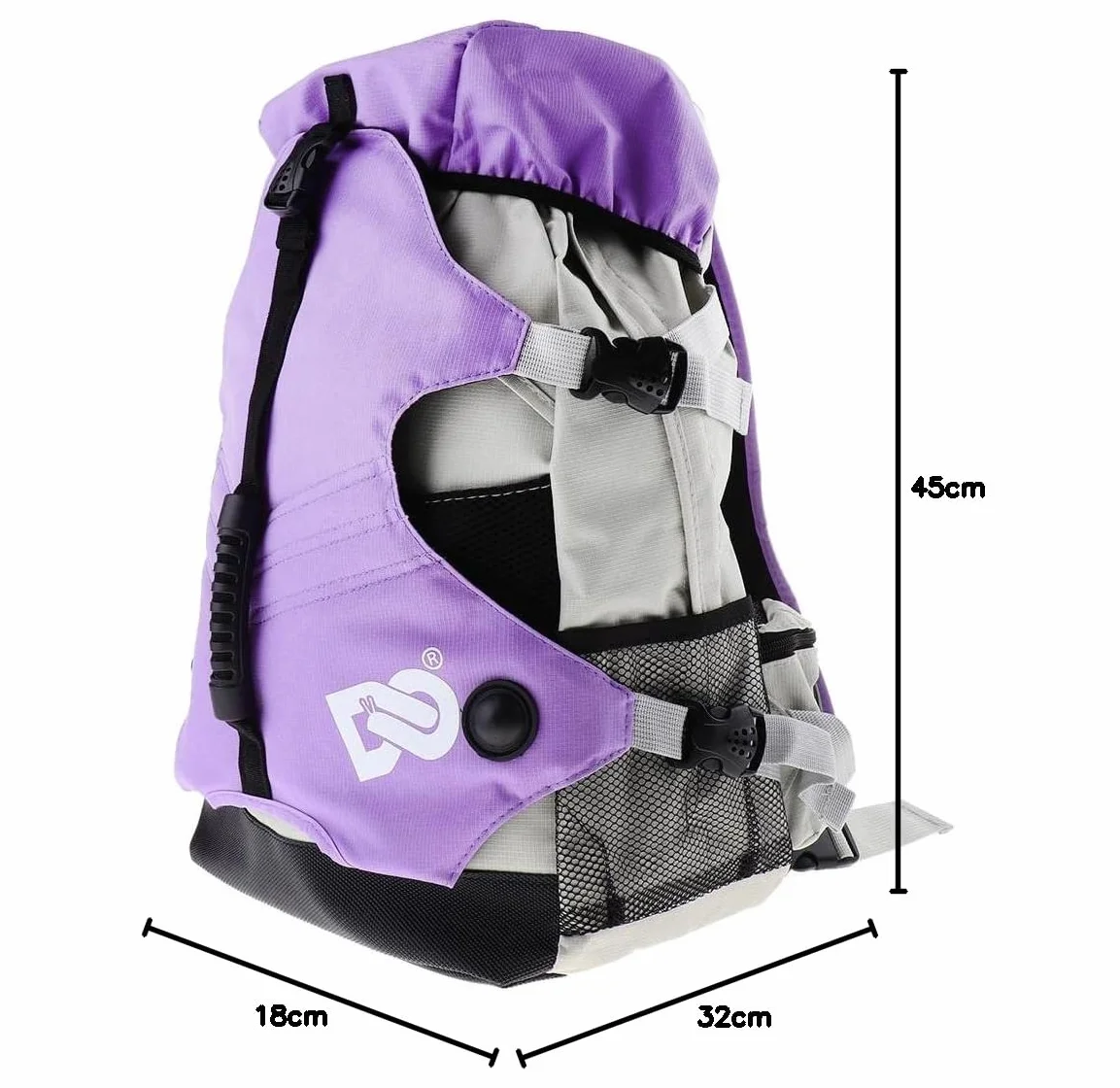 Perfk Mochila para Patines de Ruedas, Multibolsillos, Púrpura