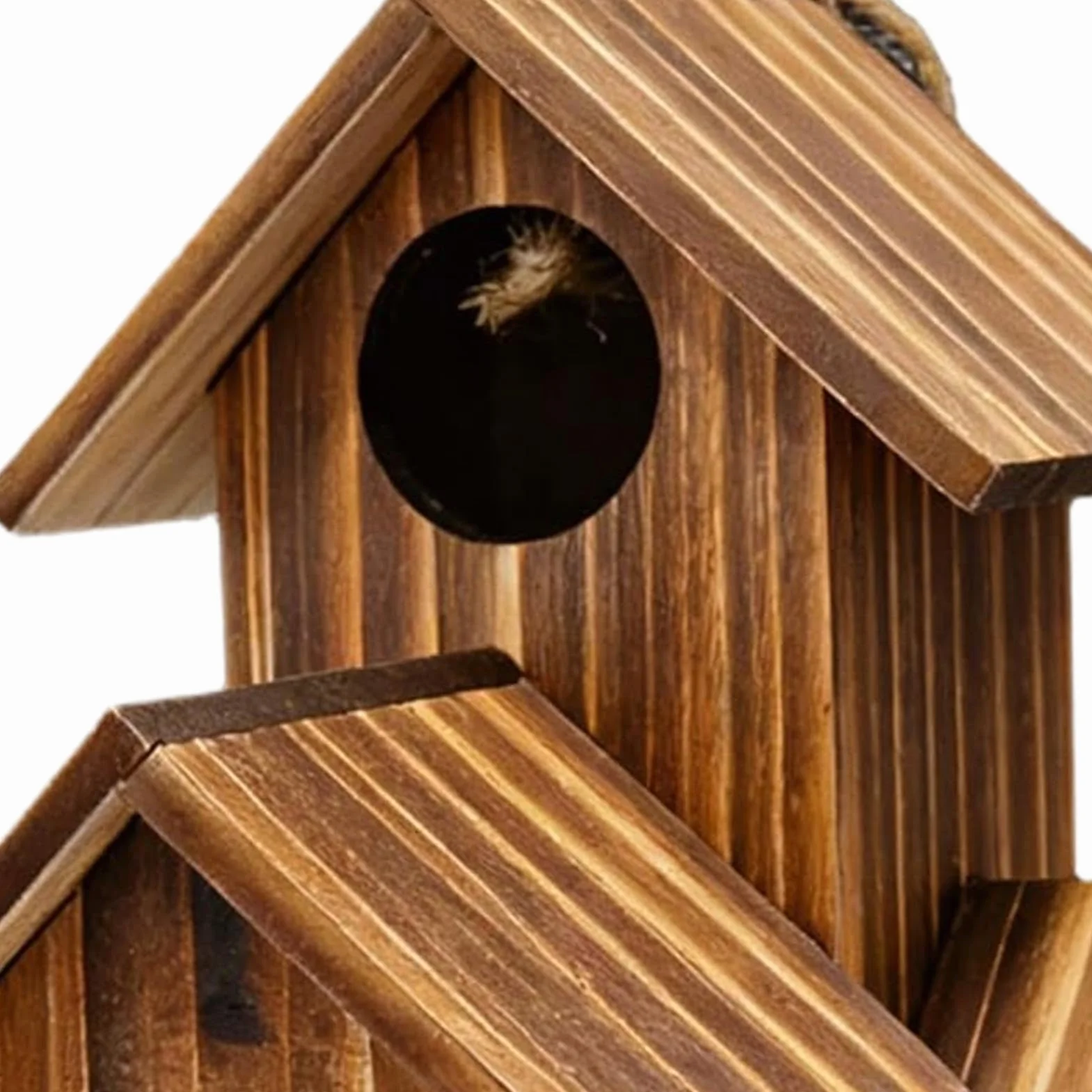 Casa para Ardillas Exterior Madera con Diseño Compartimentos Techo Flexible Alimentador Árbol Jardín