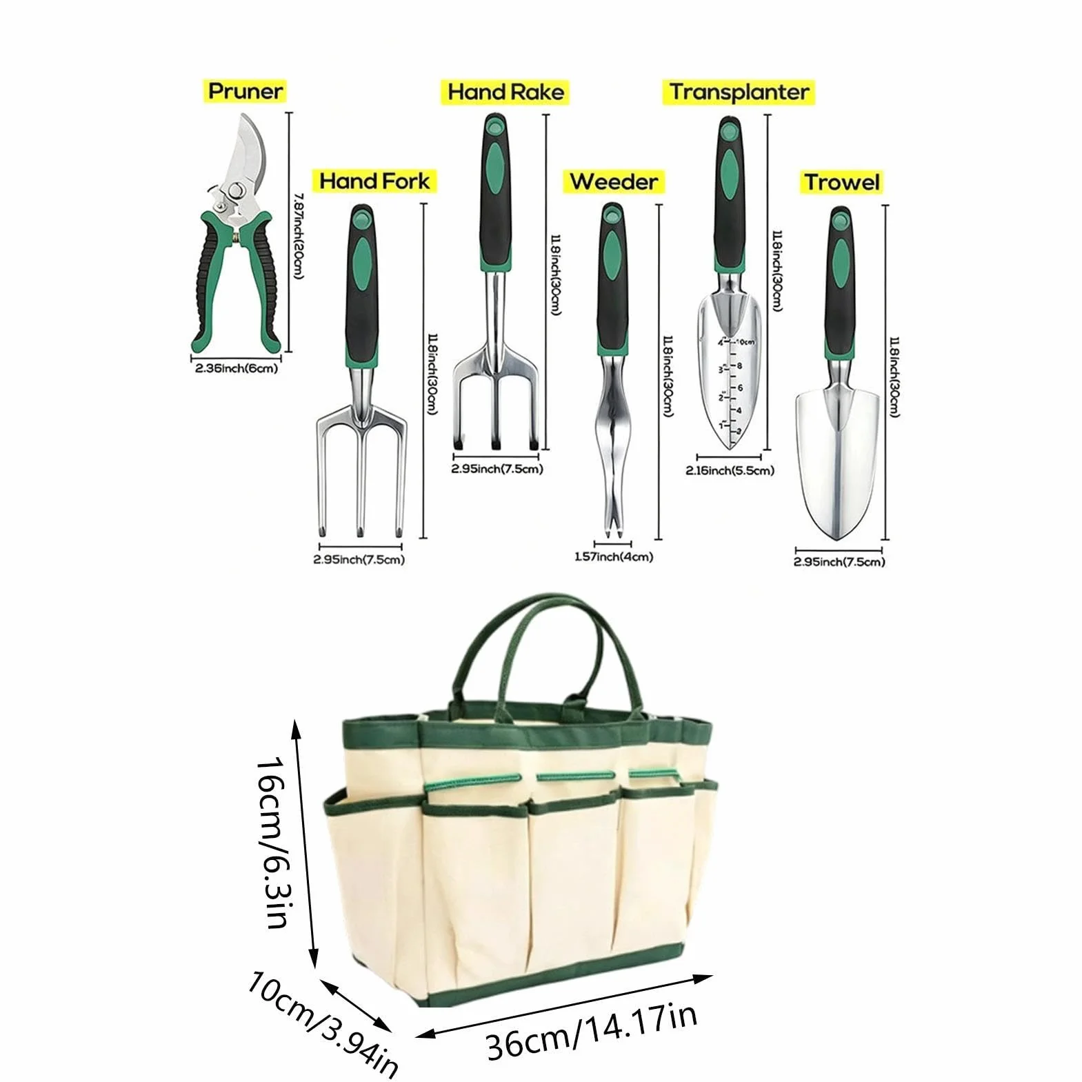 Juego de Herramientas de Jardinería 11 Piezas para Excavar y Plantar en | Herramientas de Jardín Resistentes para Jardineros Mamá Papá Hombres Mujeres Familia Amigos Jardín Patio