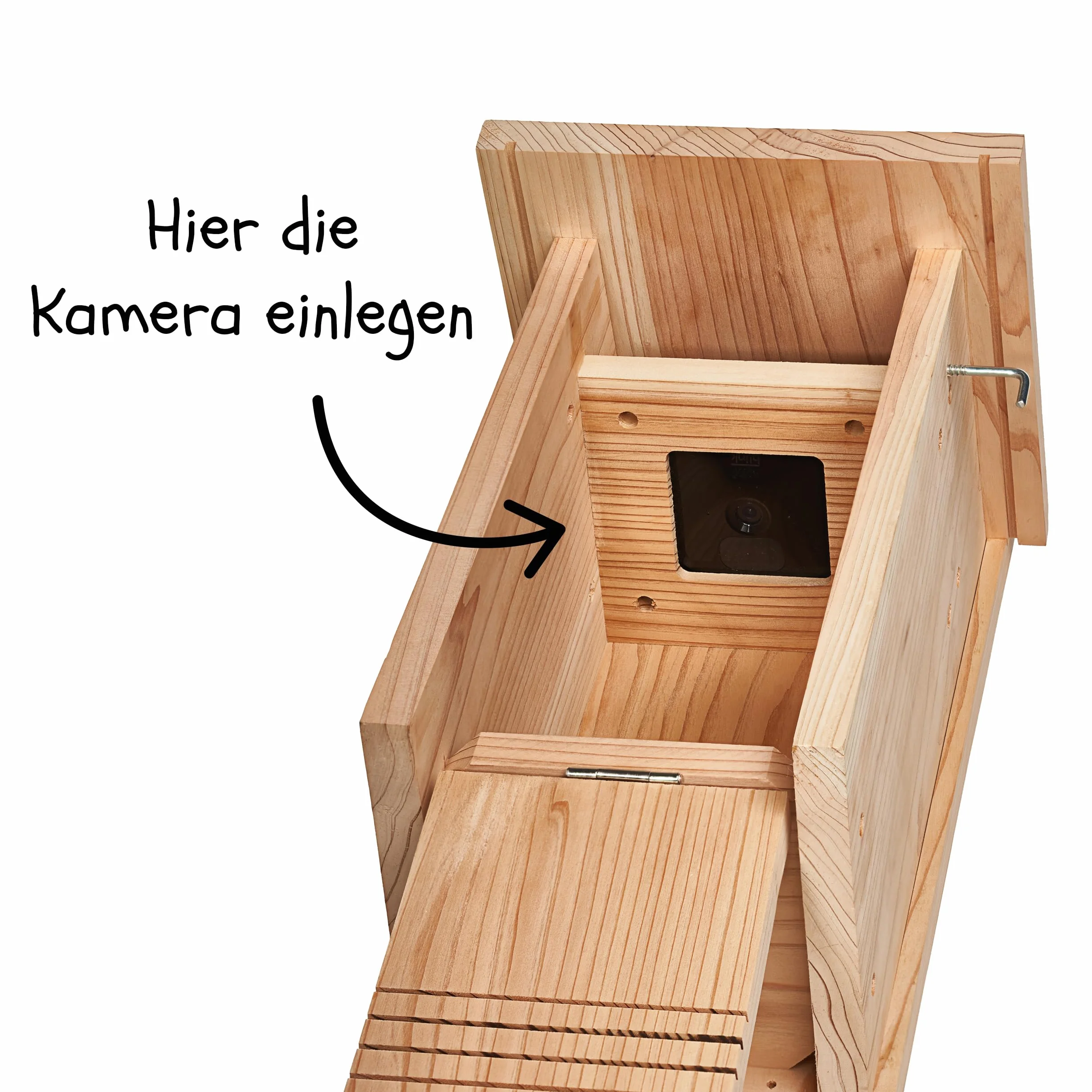 Little Birds - Caja nido para cámara "Blink", madera maciza ecológica, protección para gatos y pájaros carpinteros, incubadora