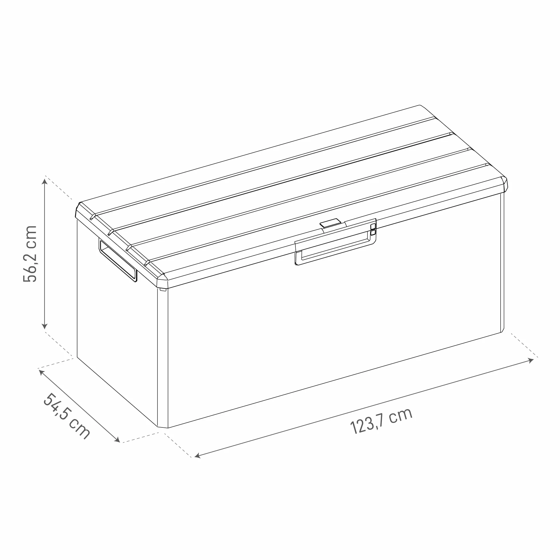 Toomax Baúl multibox Portofino Exterior con Asiento 340 litros Efecto Madera Antracita 123,7x54,5x56,2 cm