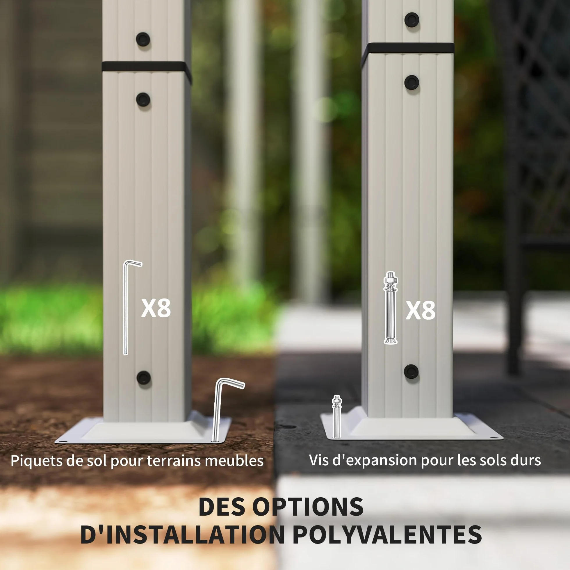 Outsunny Pérgola Exterior Aluminio Retráctil 3x4 m, Cenador Techo Poliéster 180g/m², Protección Solar UPF30+, Blanco