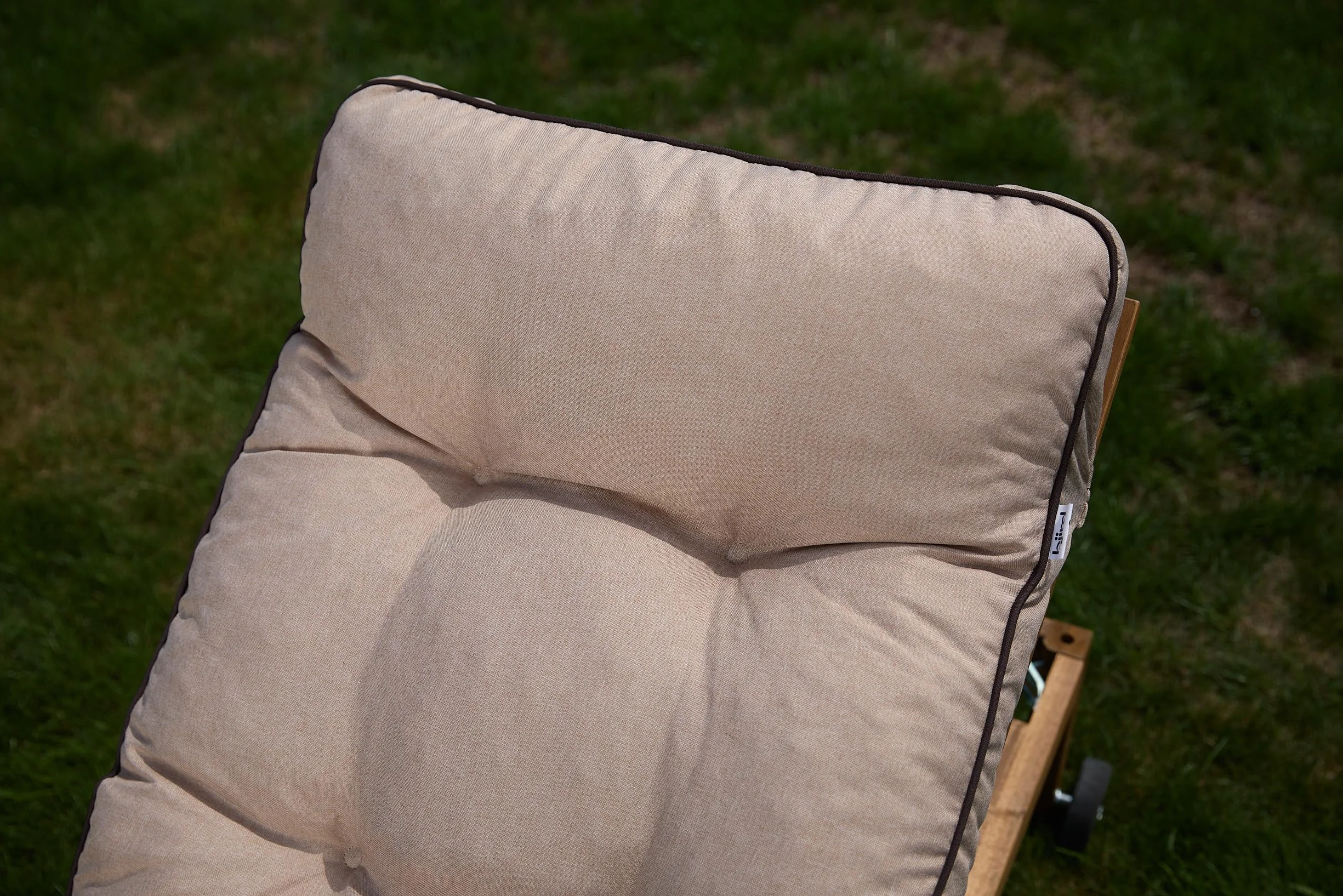 Cojín para Tumbona de Exterior 200 x 55 cm Impermeable Beige