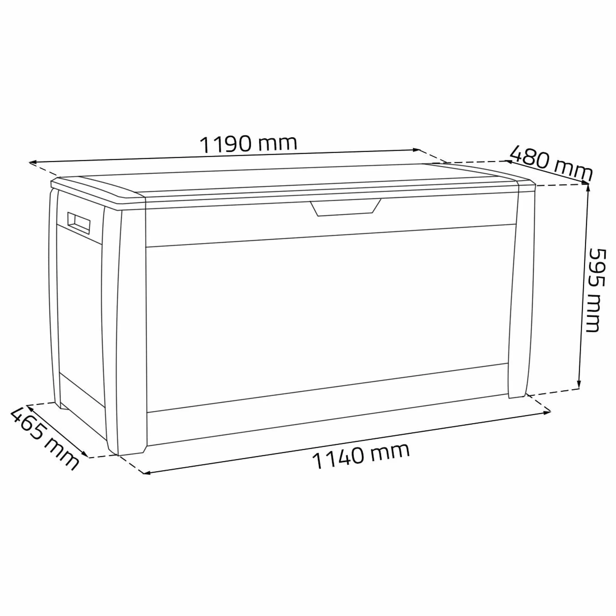 Prosperplast Baul de Almacenamiento 310 L 119x48x60 cm Chocolate