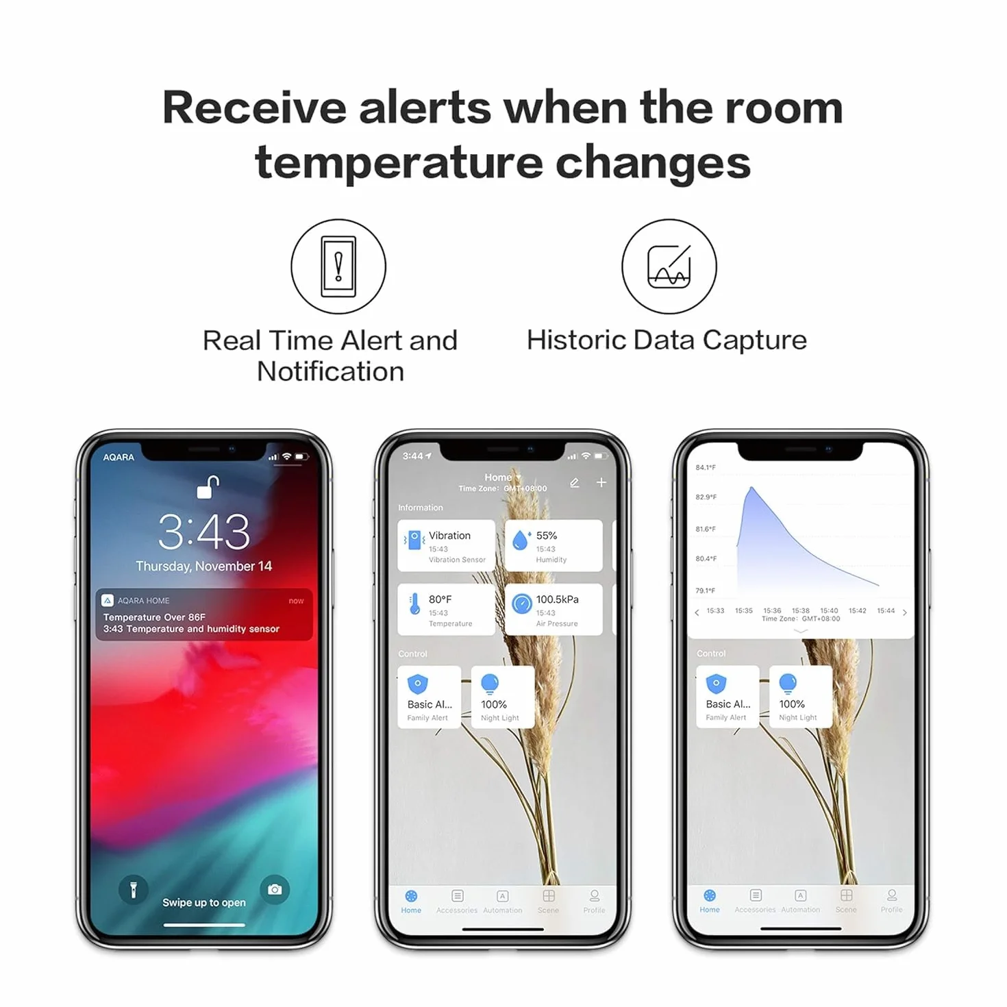 Aqara Sensor de Temperatura y Humedad Zigbee Inalámbrico Compatible con HomeKit Alexa
