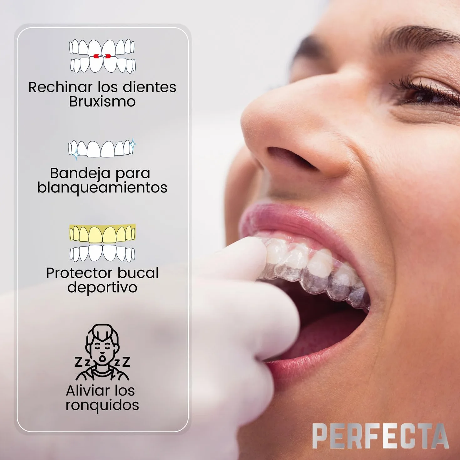 Férulas de Descarga Nocturna para Bruxismo, Rechinar los Dientes, Protectores Dentales Ajustables, Calidad Médica Sin BPA