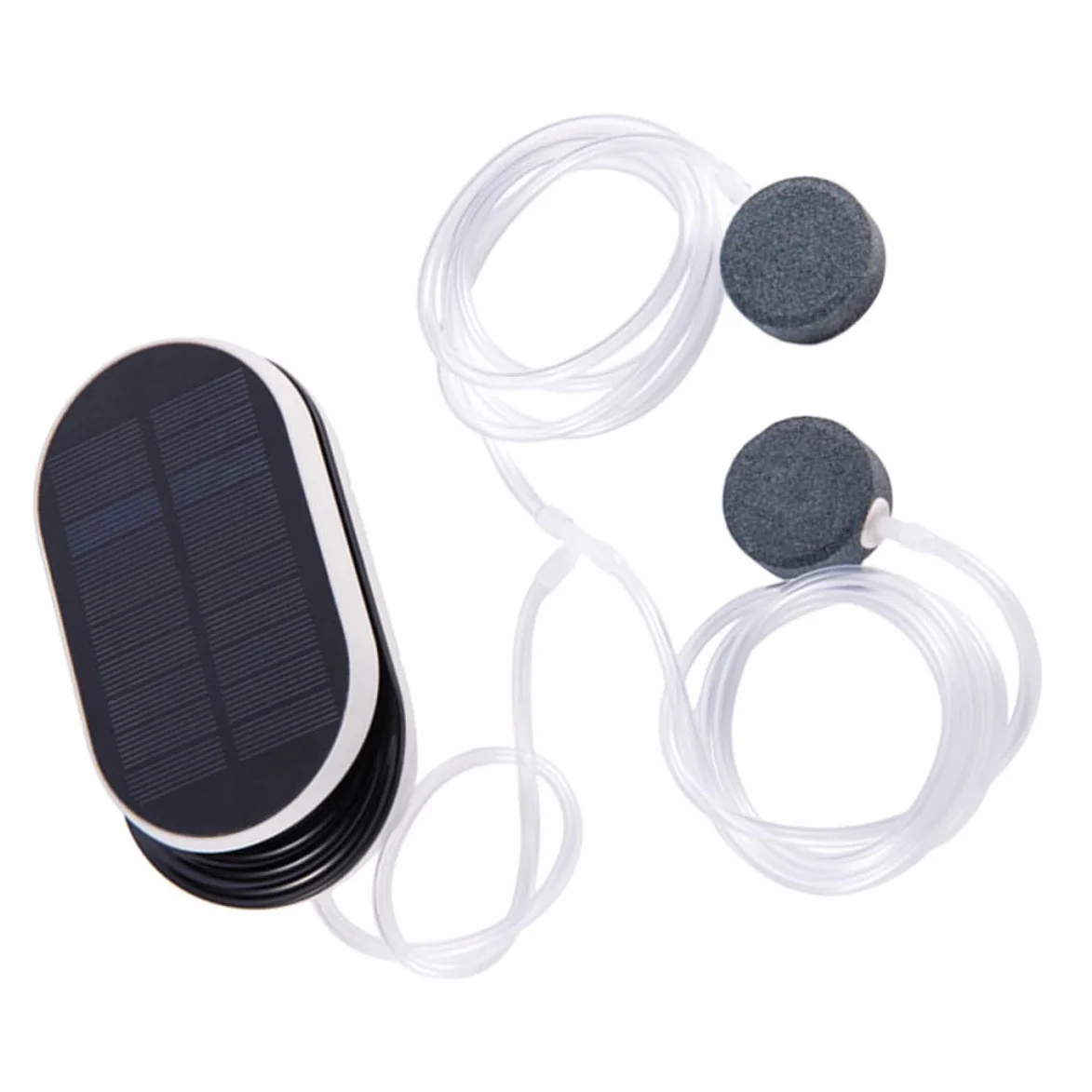 OSALADI Bomba de Oxigenación Solar para Estanques Panel Solar 5v y Batería de 3600mah, Herramienta Portátil de Plástico para Oxigenar Peces Ornamentales en Jardín