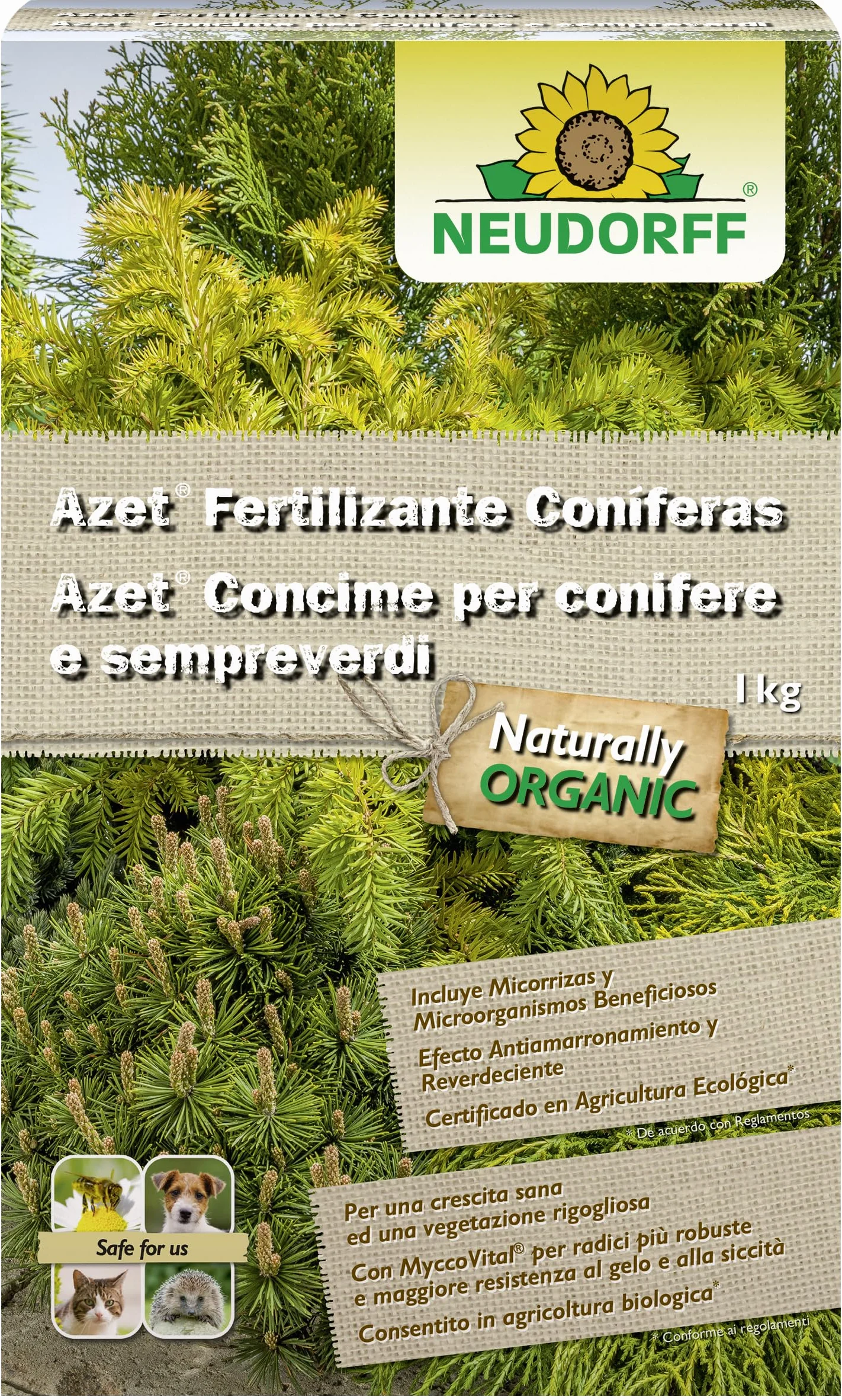 Neudorff Azet Fertilizante Coníferas 1kg Fertilizante Orgánico Antiamarronamiento