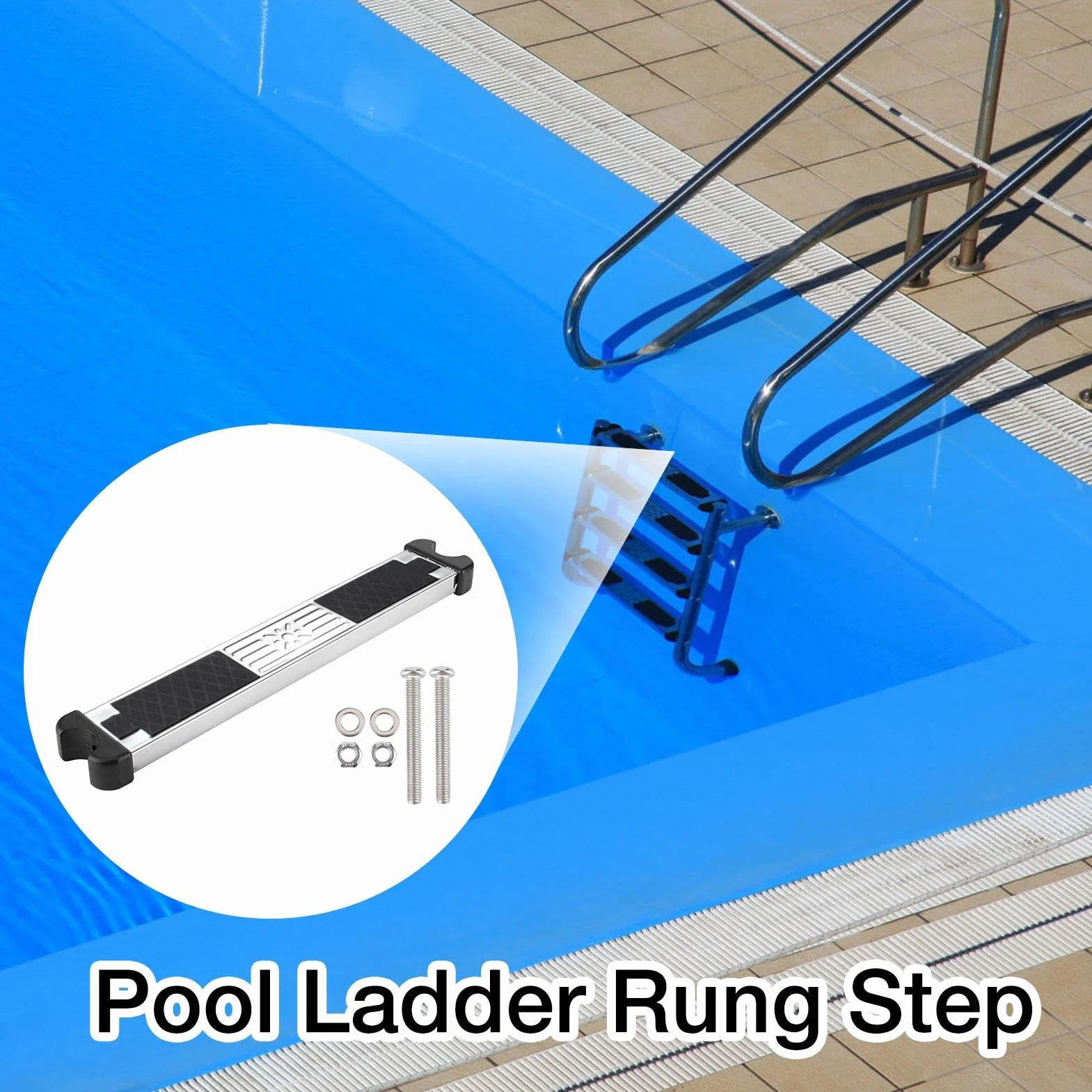 Escalón de Reemplazo de Escalera de Piscina de Acero Inoxidable 304 Antideslizante