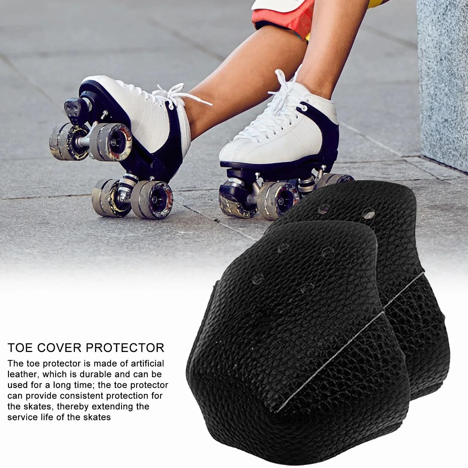 SpeedToe protectores puntera para patines cuádruples piel artificial gorras patines ruedas Quad Roller Skate