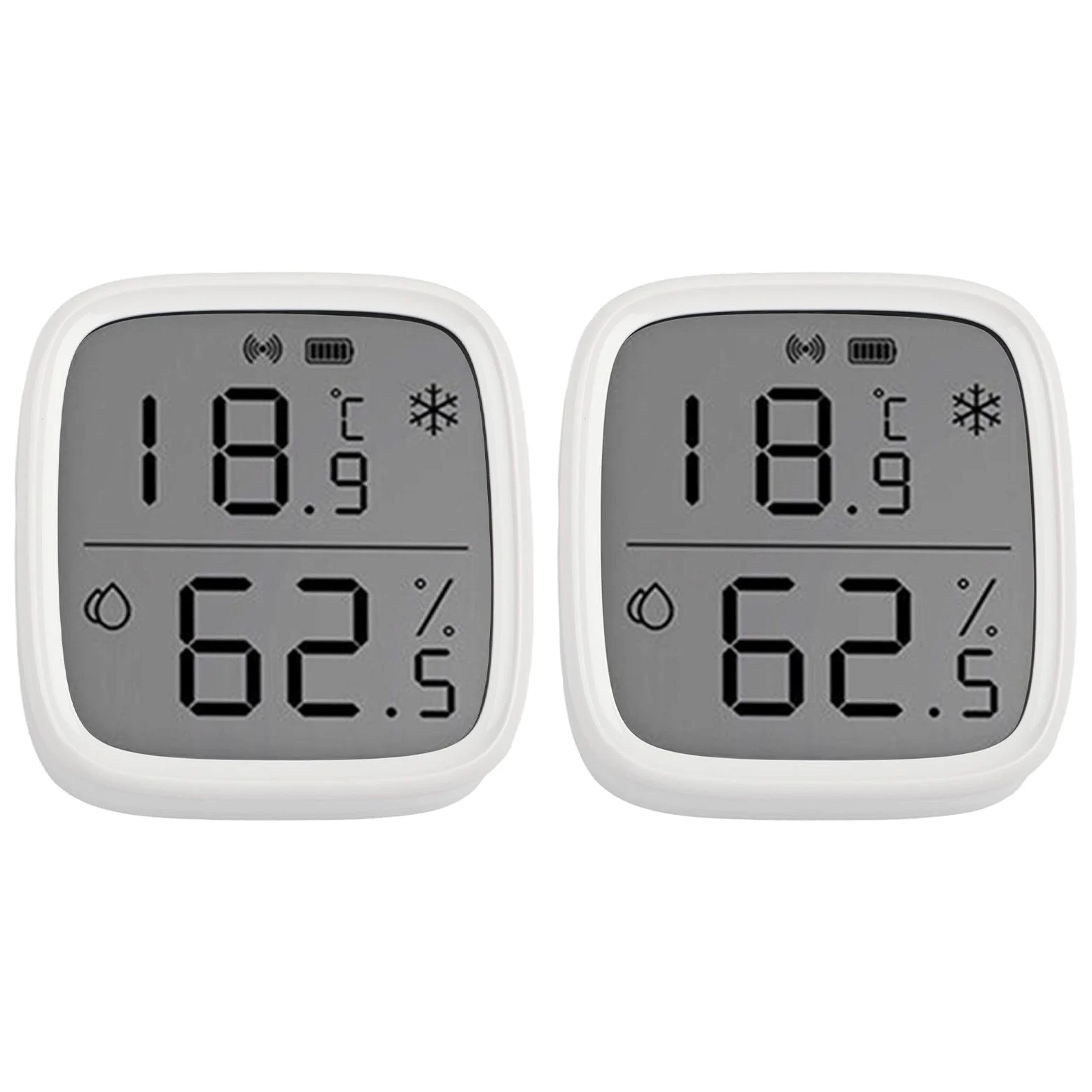 Zigbee SNZB-02D - 2 unidades para sensor de temperatura y humedad con pantalla LCD, termómetro inteligente inalámbrico, higrómetro para Alexa, monitoreo en tiempo real