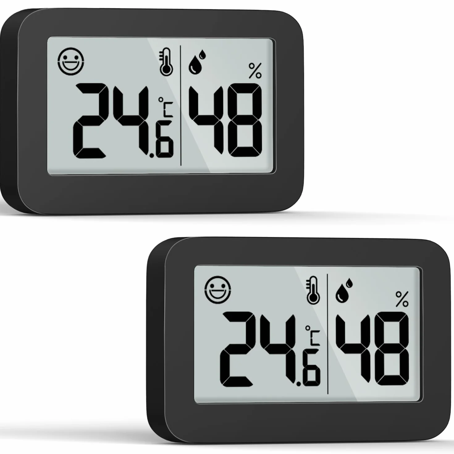 Doomay Mini Higrómetro Termómetro Interior, Medidor de Humedad Digital con Botón de Interruptor Celsius Fahrenheit, Monitor de Temperatura