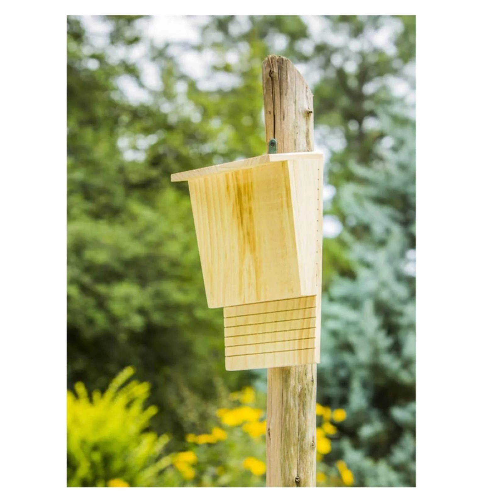 Casas de murciélago de Madera para Exteriores, Gran Caja de murciélagos Pesada, Refugio De Madera Maciza Casa Grande para Murciélagos con Techo Soportes De Protección Natural