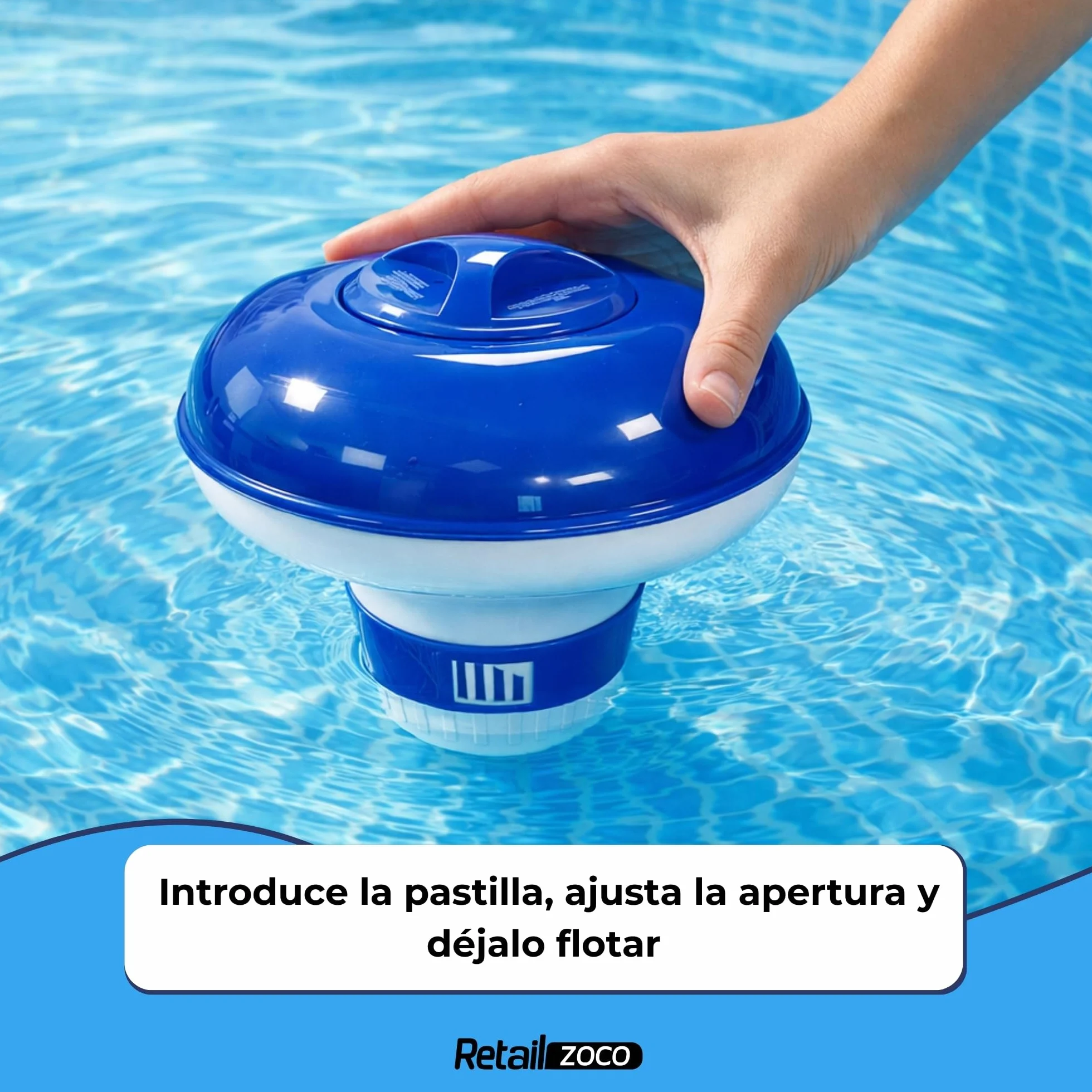 Dispensador de Cloro Flotante para Piscina, Clorador, Dosificador, Capacidad 200 g
