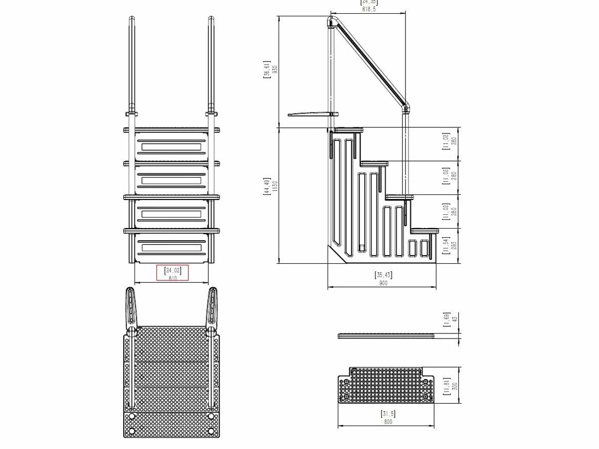 Escalera Doble para Piscina