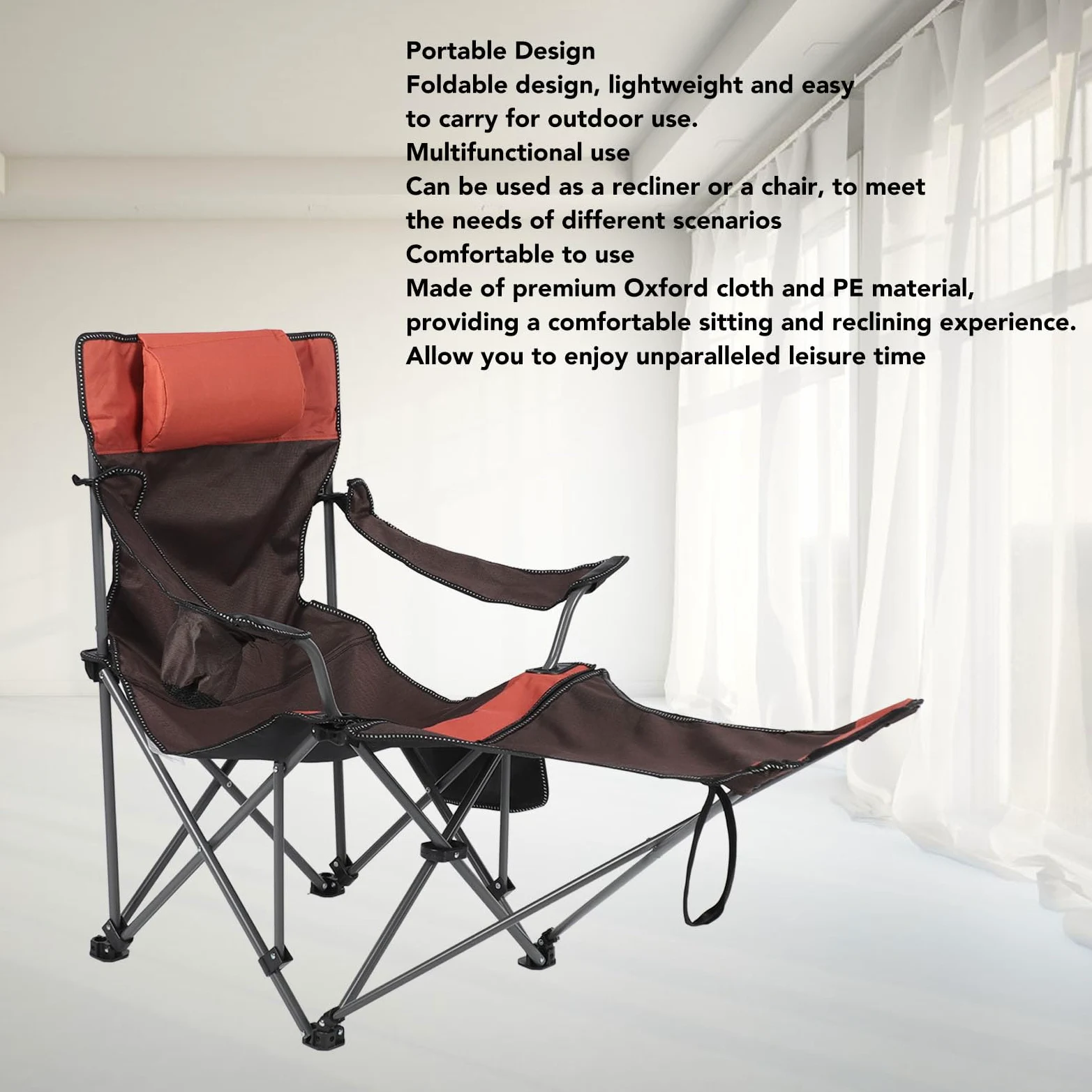 Asixxsix Tumbona Plegable para Adultos con Capacidad de 500 Libras, Silla Reclinable para Patio con Almohada Extraíble, Silla Multifuncional de Gravedad Cero para Camping, Playa, Picnic, Resistente