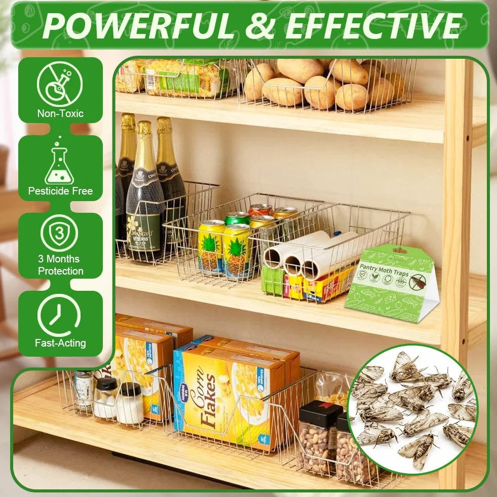 Flintronic Trampa Polillas Alimentos 2 Piezas Antipolillas Armario