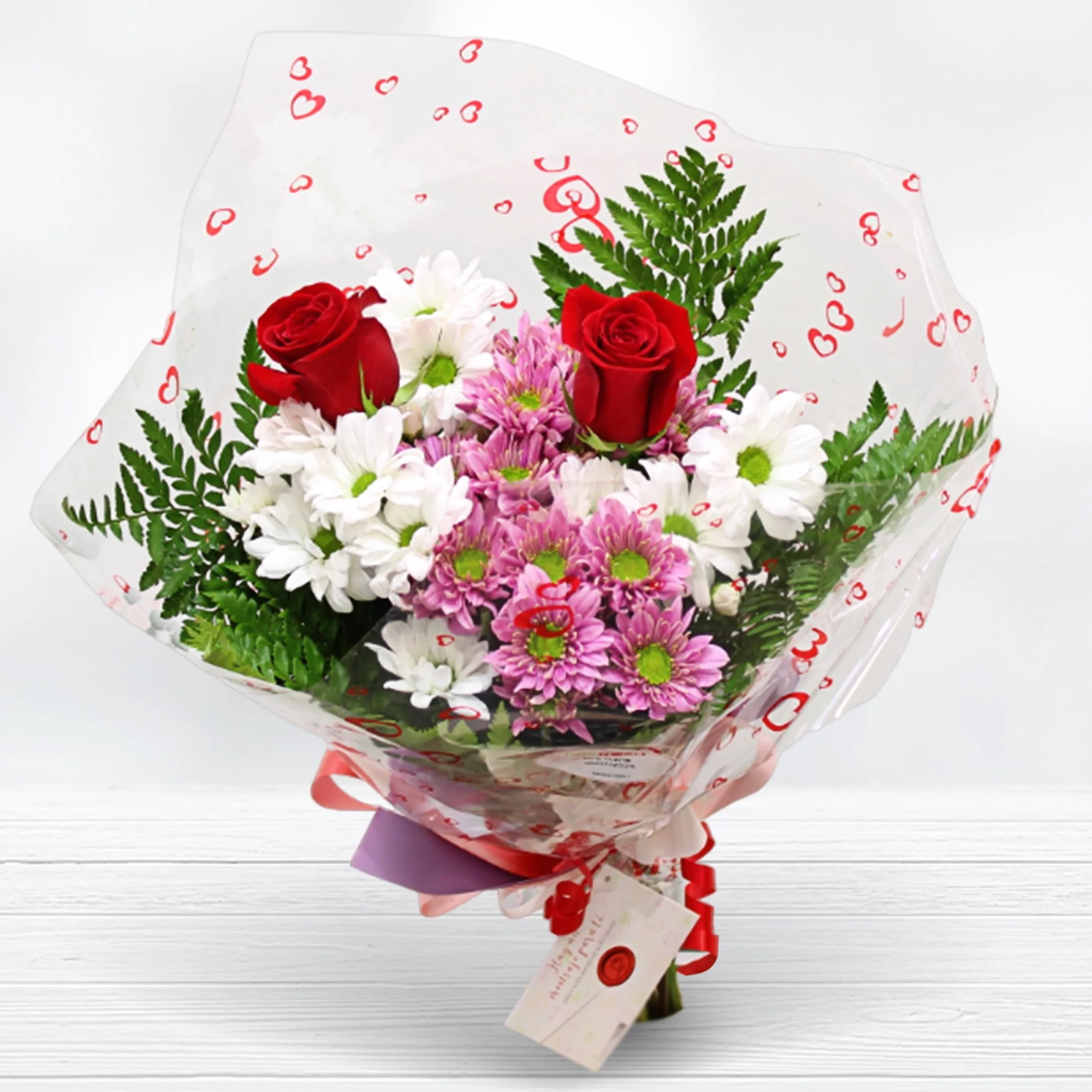 Pareja Rosas Rojas Naturales teleROSA - Flores naturales a domicilio con tarjeta dedicatoria
