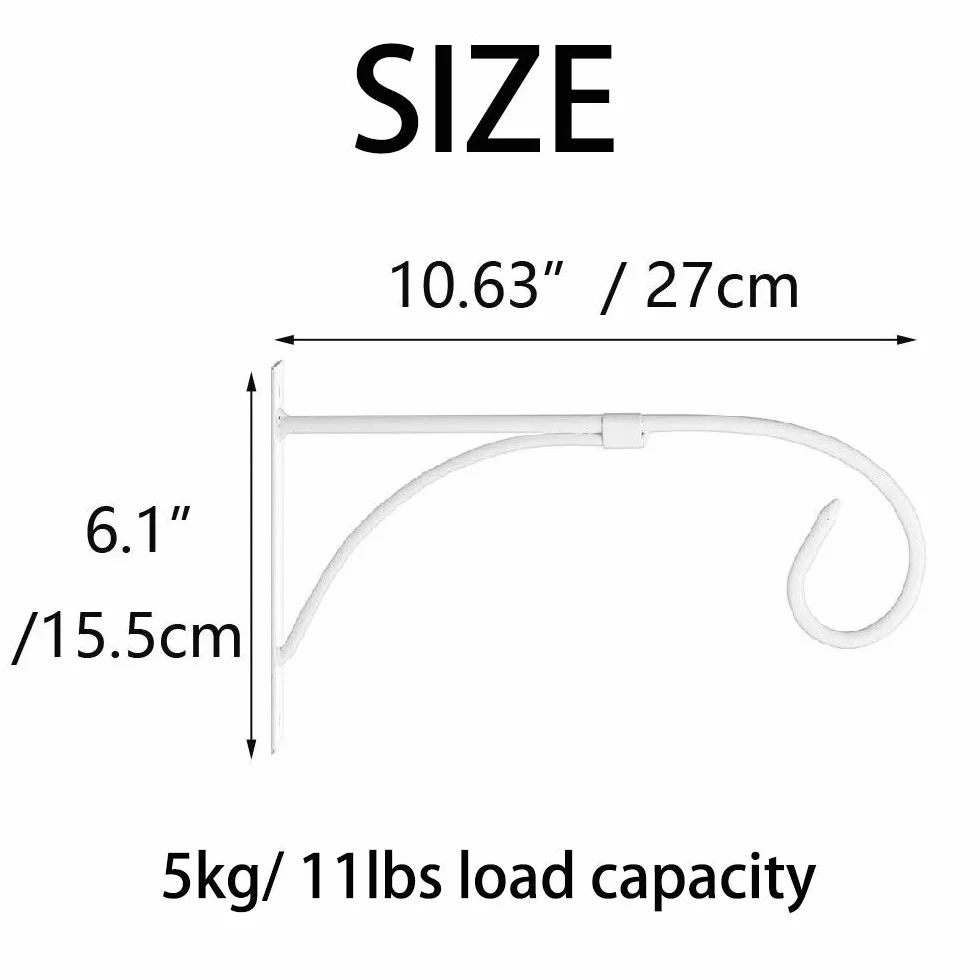 Nuptio Soporte para Cesta Colgante Blanco, Ganchos para Colgar Pared, Soporte para Plantas