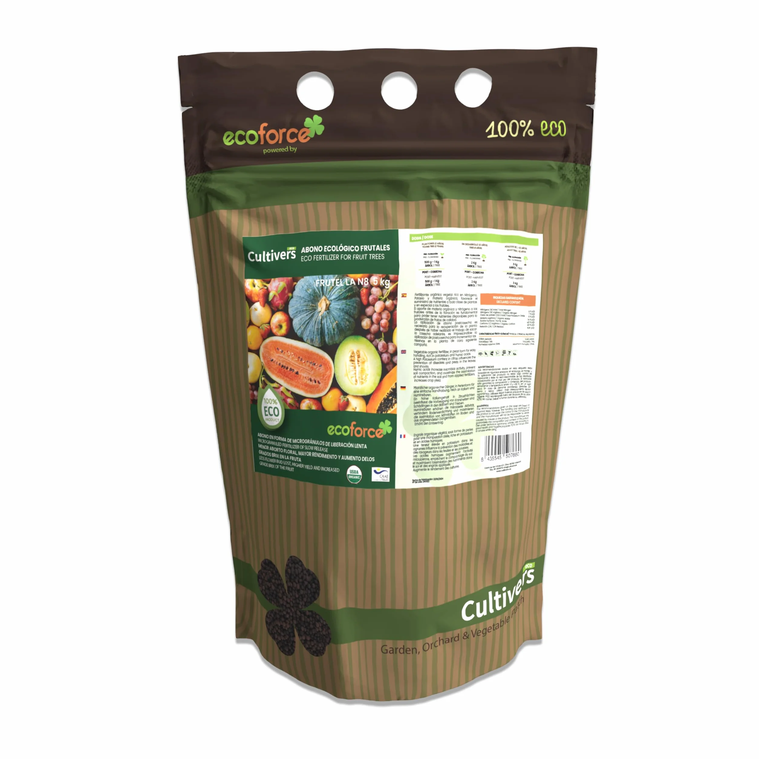 CULTIVERS Abono Frutales Ecológico 5 kg 100% Orgánico Vegano