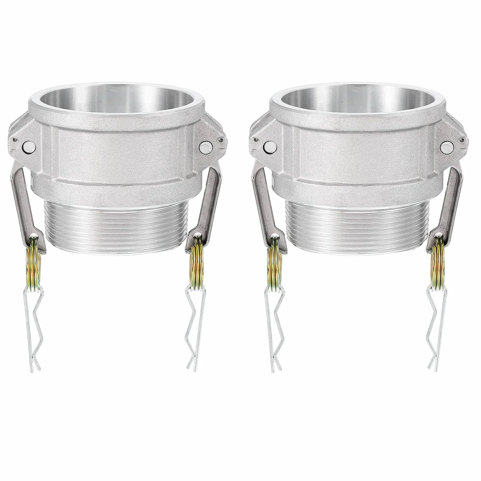 PATIKIL 2pcs Conectores Aluminio CAM Lock 3" - Adaptador Macho x Rosca Hembra NPT, Acoplamiento Desconexión Rápida, Resistente a la Corrosión (Parte B, Tipo Ranura Leva)