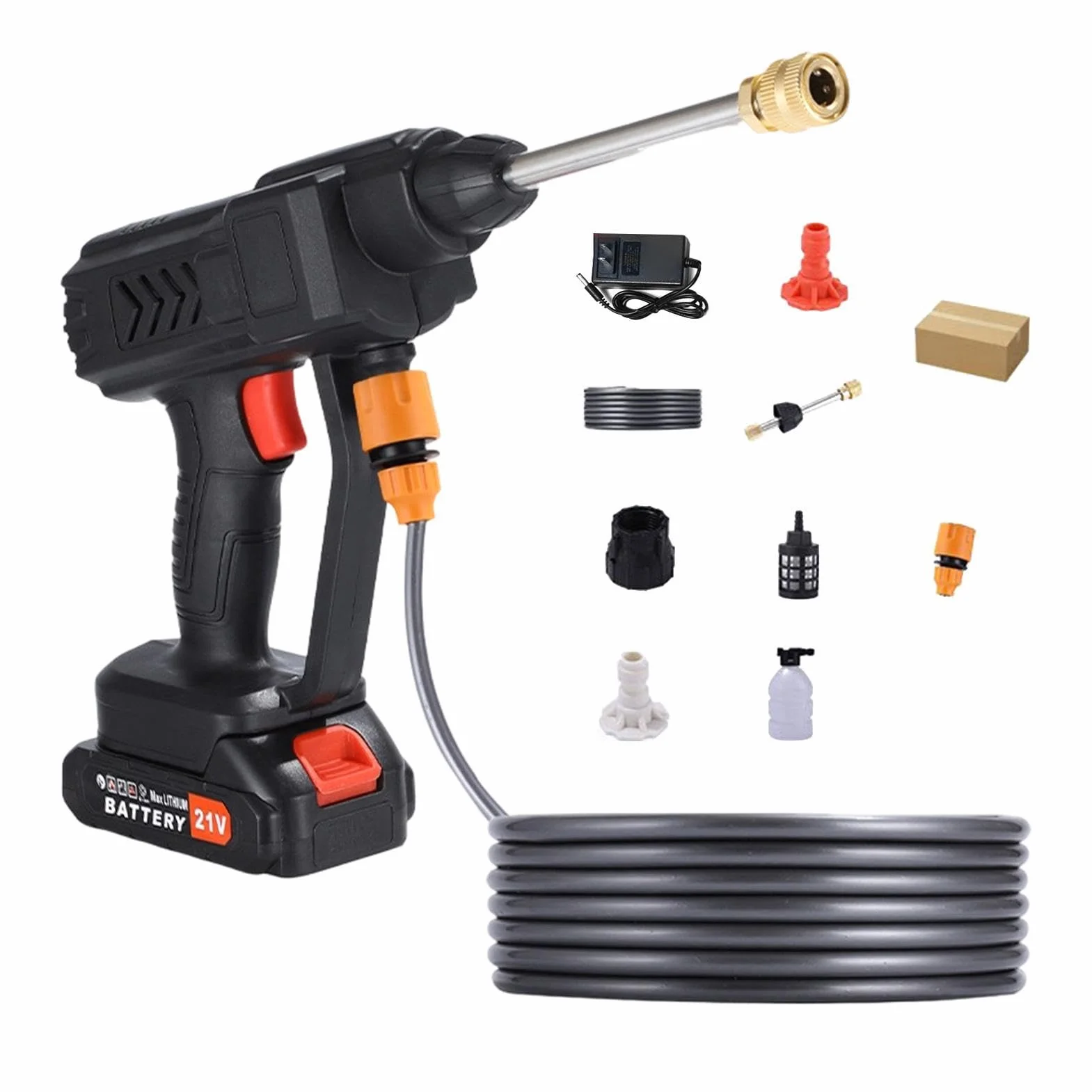de alta presión, mango antideslizante ajustable sin cable | a máquina, para automóvil, SUV, camión, sedán, hogar, pared, ventana, lavado de piso
