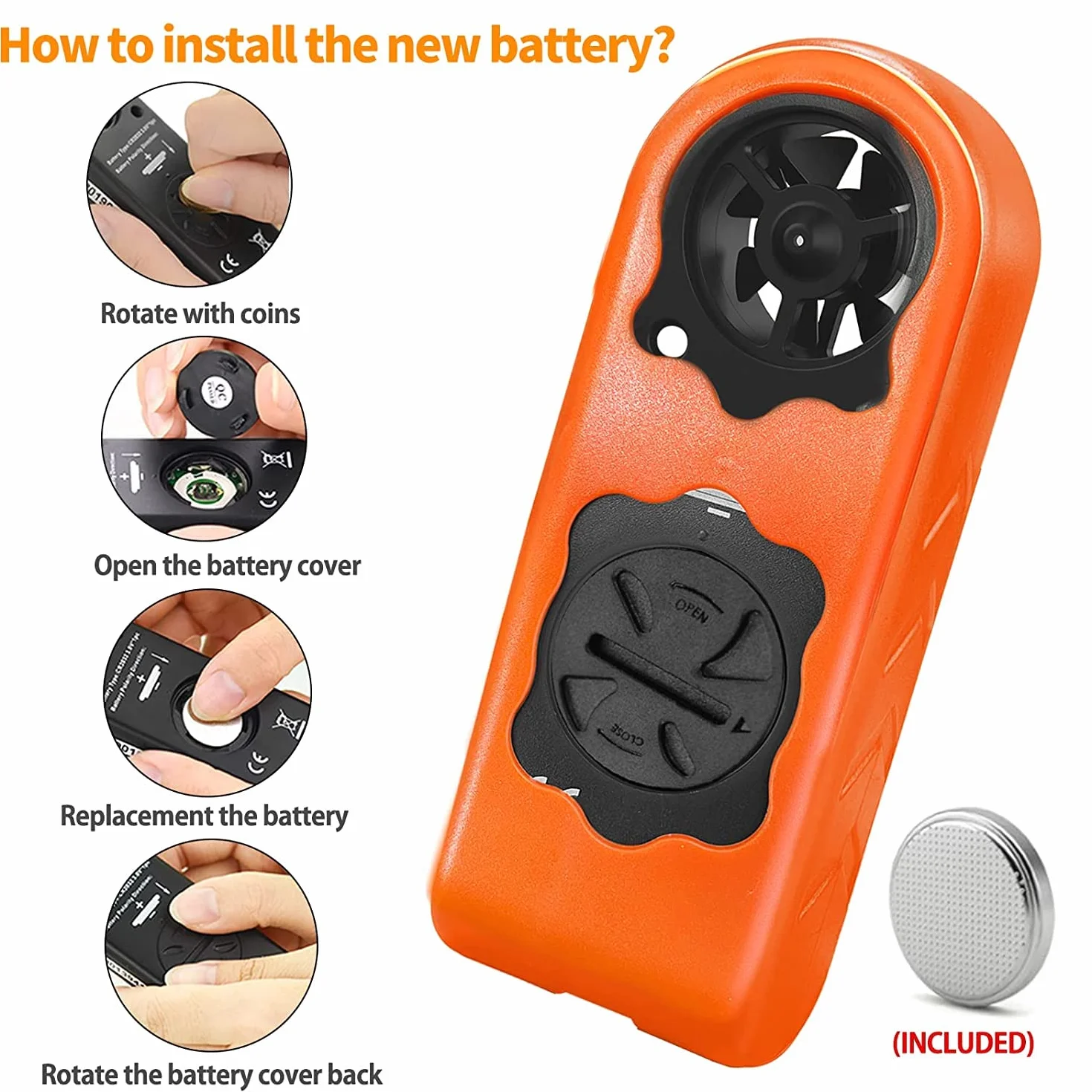 Anemómetro Mano RQ-818 Medidor Velocidad Viento Digital LCD Retroiluminada Temperatura Sensación Térmica Dron HVAC