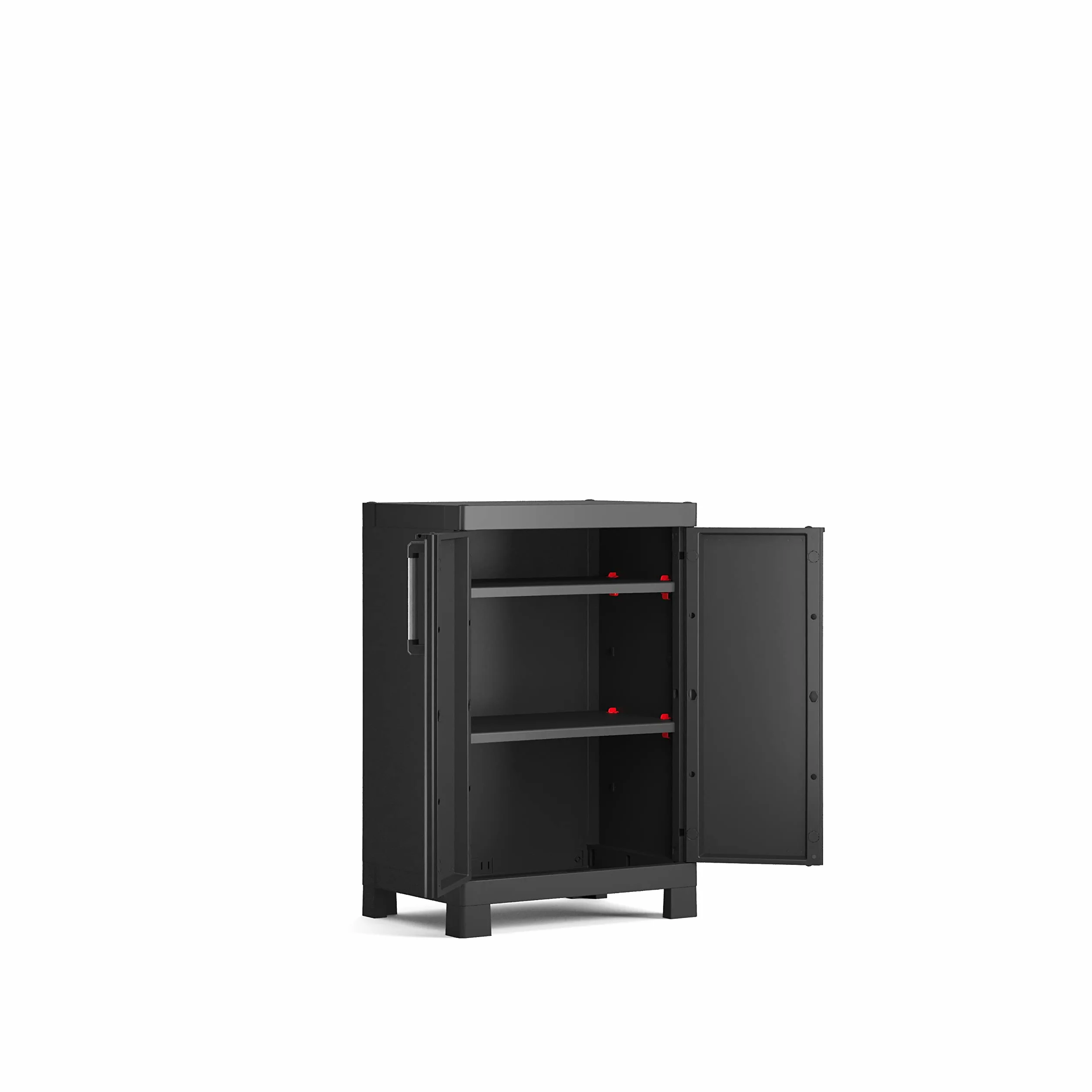Keter Armario Detroit Bajo 182x65x45 cm Czarny Resina 2 Drzwi