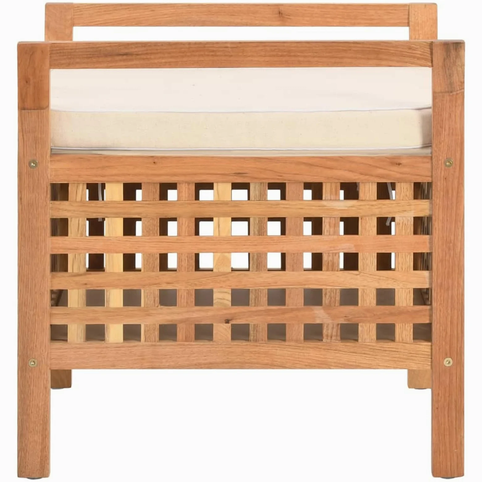 Fasba Banco de Almacenamiento de Madera con Cojín - Natural | para Pasillo, Dormitorio y Baño | Robusto y de Gran Capacidad