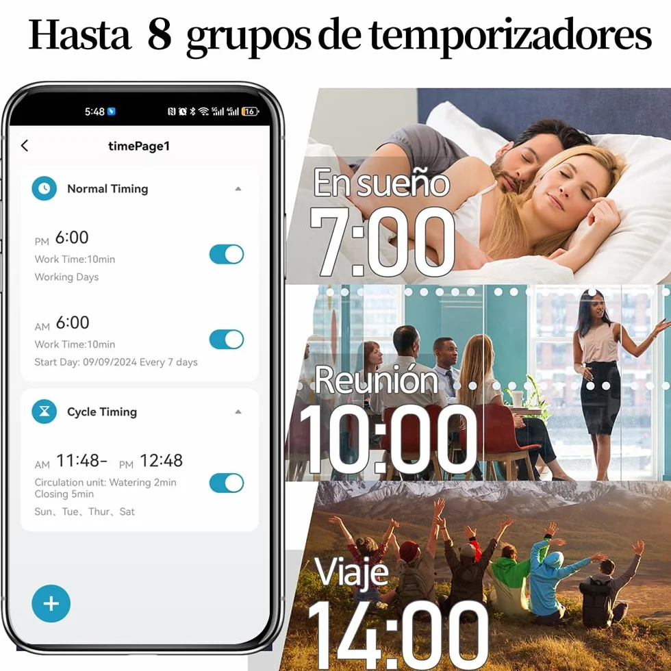 GIEX Temporizador de riego ZIGBEE 2 Zonas, Controlador Inteligente para mangueras de jardín, Compatible con Tuya, Smart Life, ZHA y Z2M