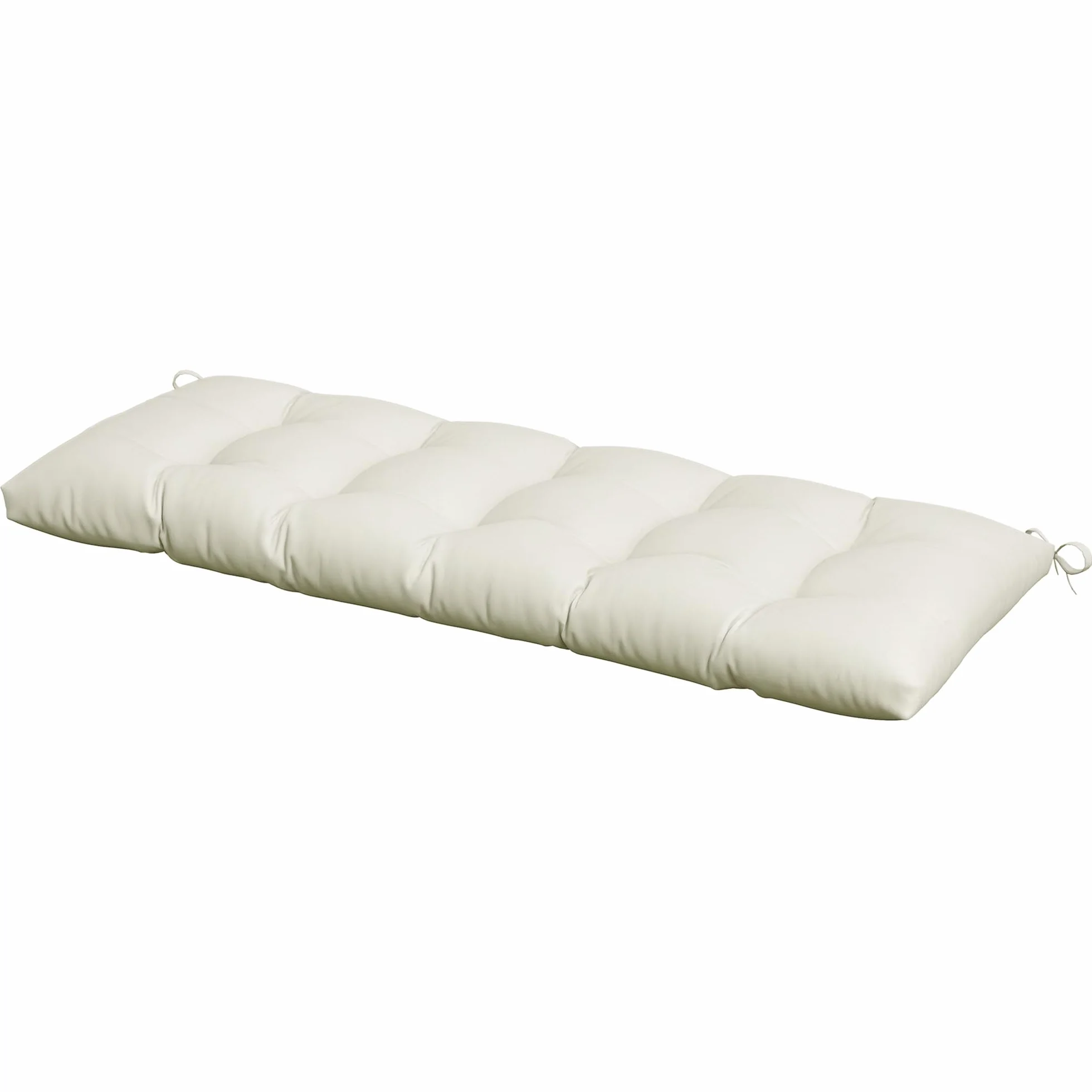 Outsunny Cojín para Banco 128x48x8 cm Impermeable Protección UV 50+ Jardín Terraza Crema