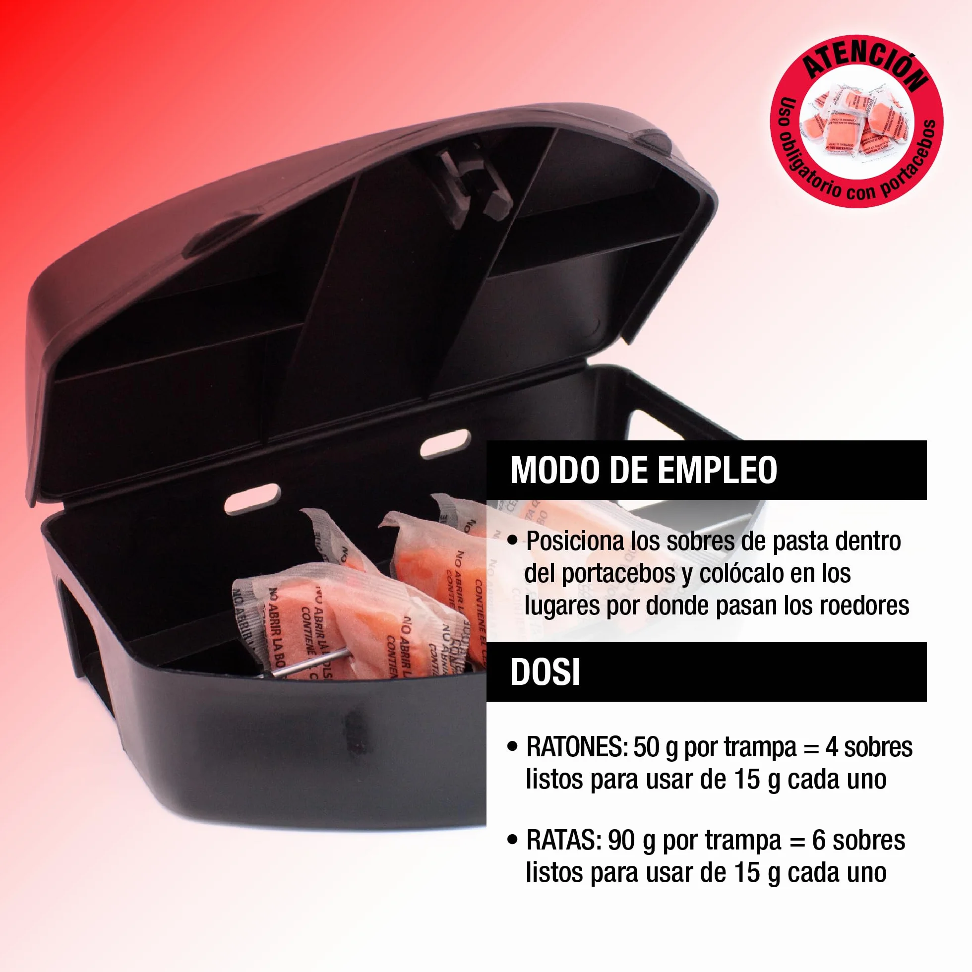 Protect Home Pasta atrayente de ratas y ratones, Alta eficacia, Zonas interiores