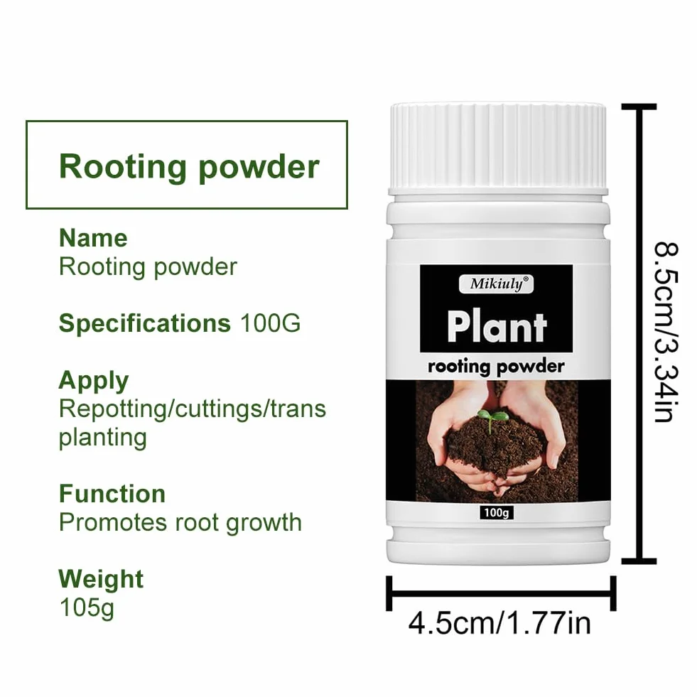 Polvo de Enraizamiento para Esquejes, Hormona de Enraizamiento, Fertilizante de Raíces (100g)
